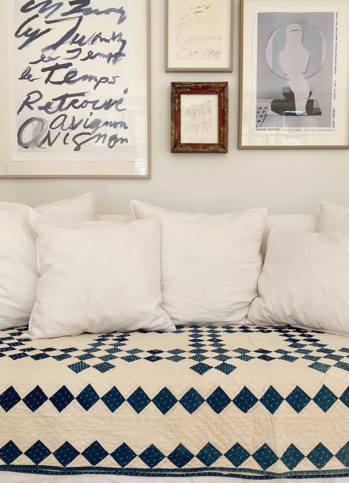 INDIGO DOUBLE IRISH CHAIN QUILT