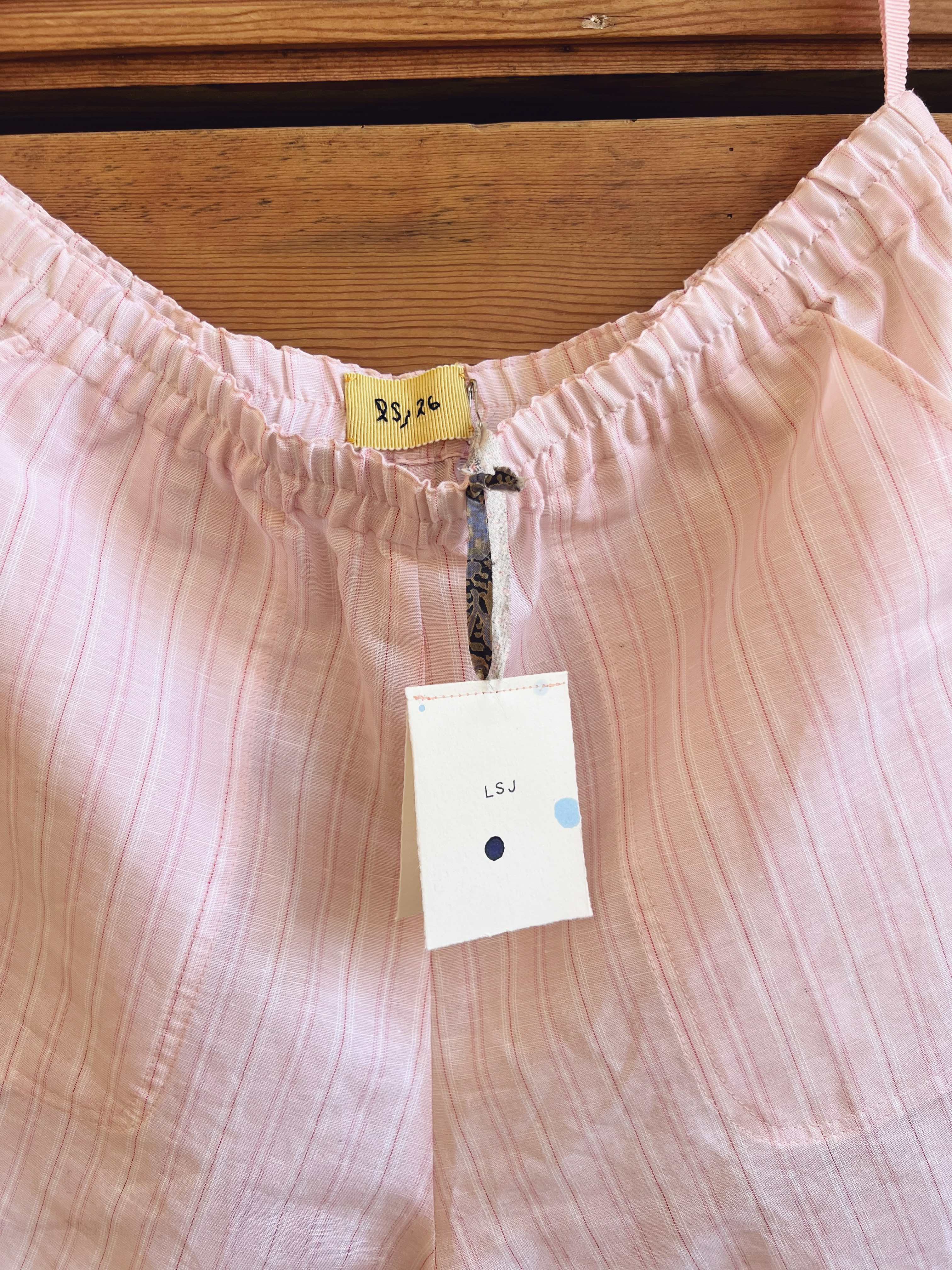 Notte -  Narrow-Loom Rosa Linen Shorts
