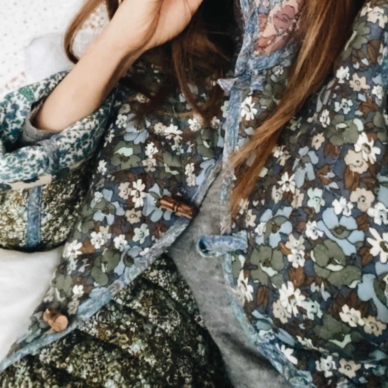 The Replica Quilt Jacket - Meadow - Vintage Liberty of London Wool Tile 3