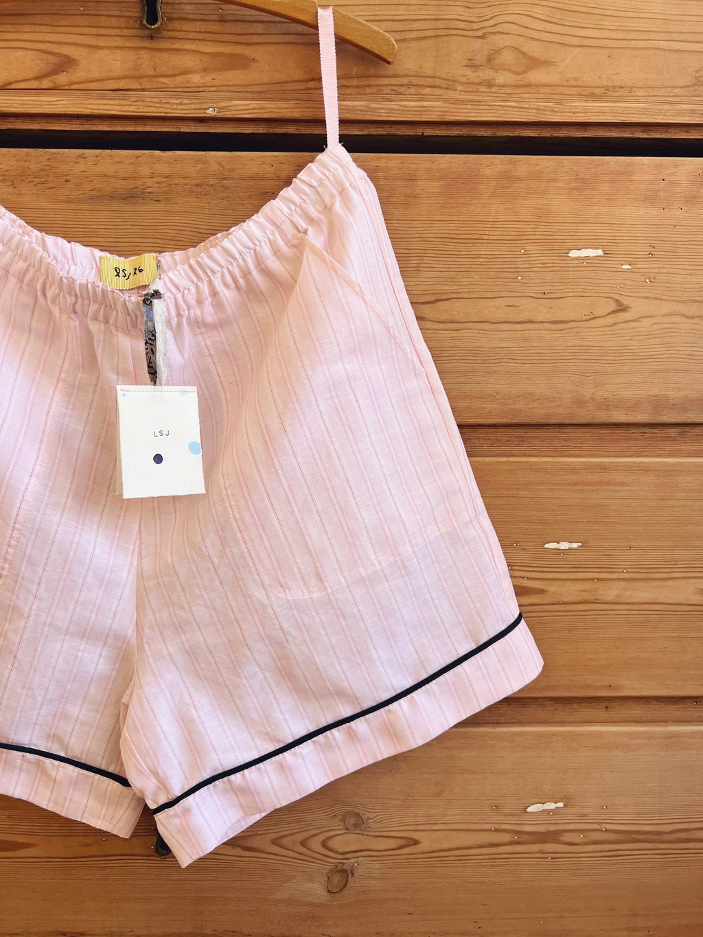 Notte -  Narrow-Loom Rosa Linen Shorts