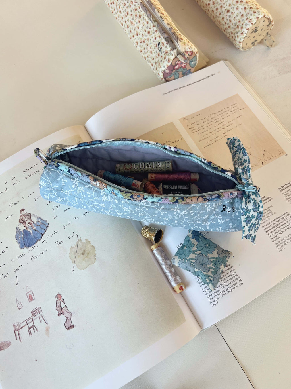 Quilted Patchwork Pencil Case - Eloise