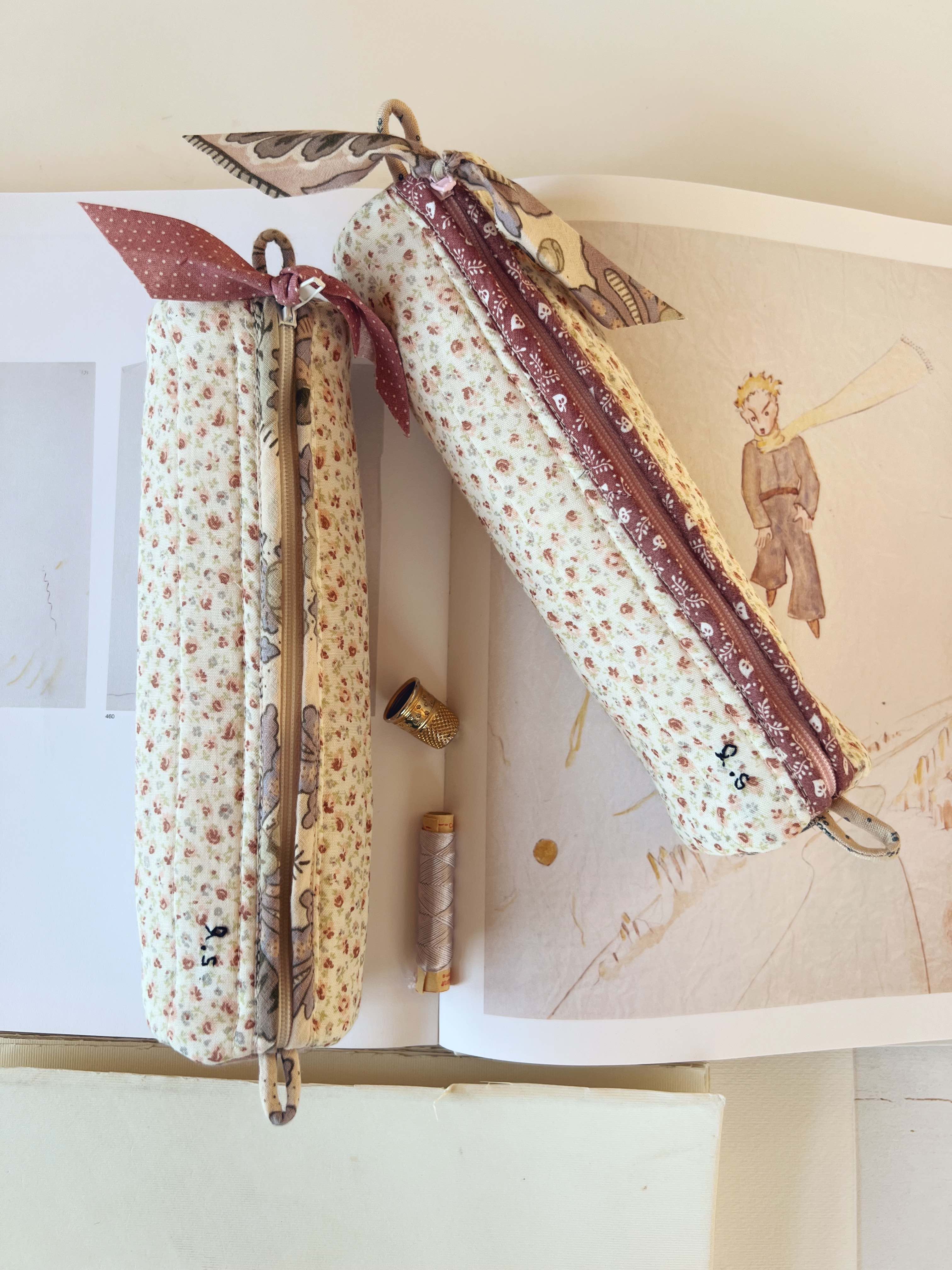 Quilted Patchwork Pencil Case - Opaline