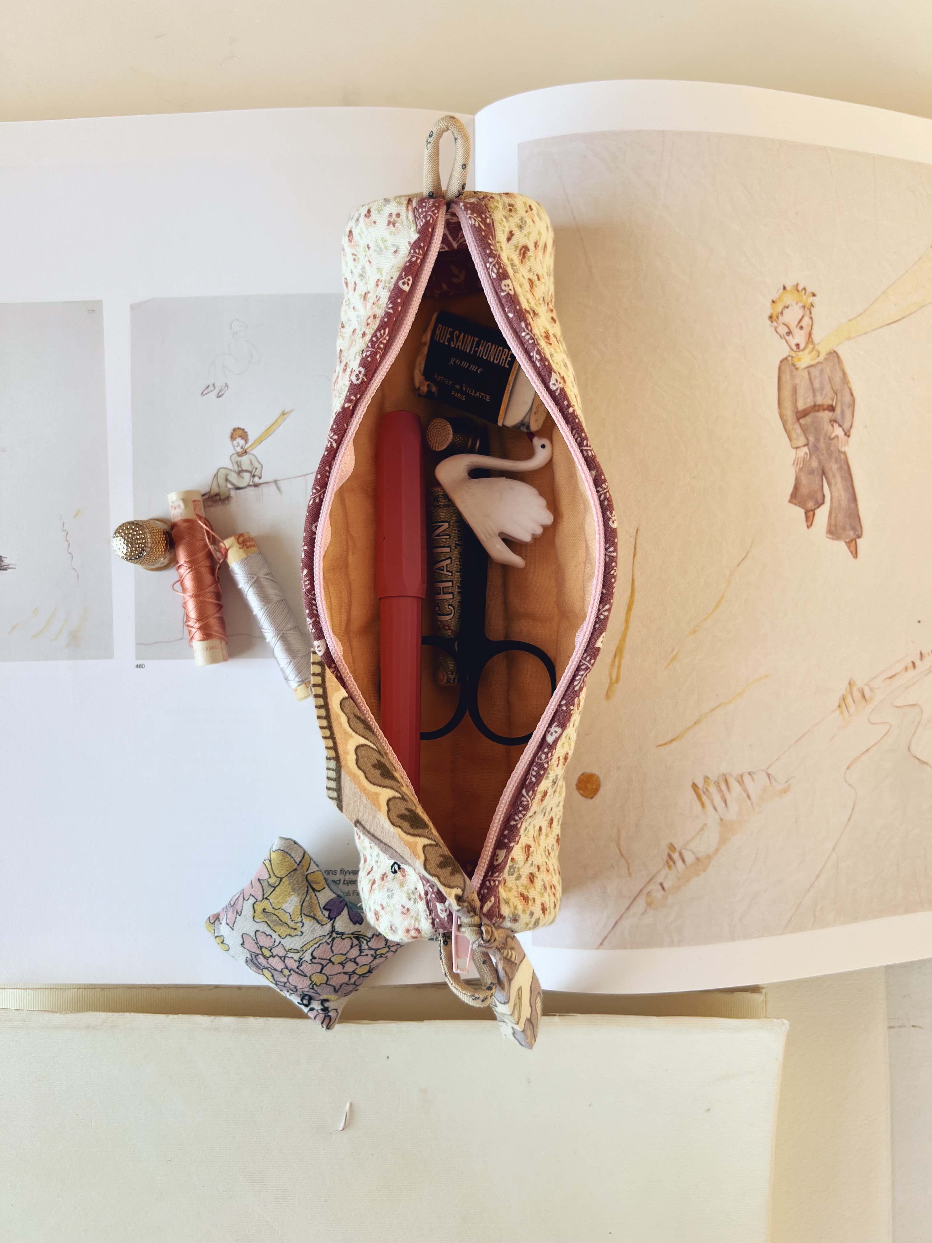 Quilted Patchwork Pencil Case - Opaline