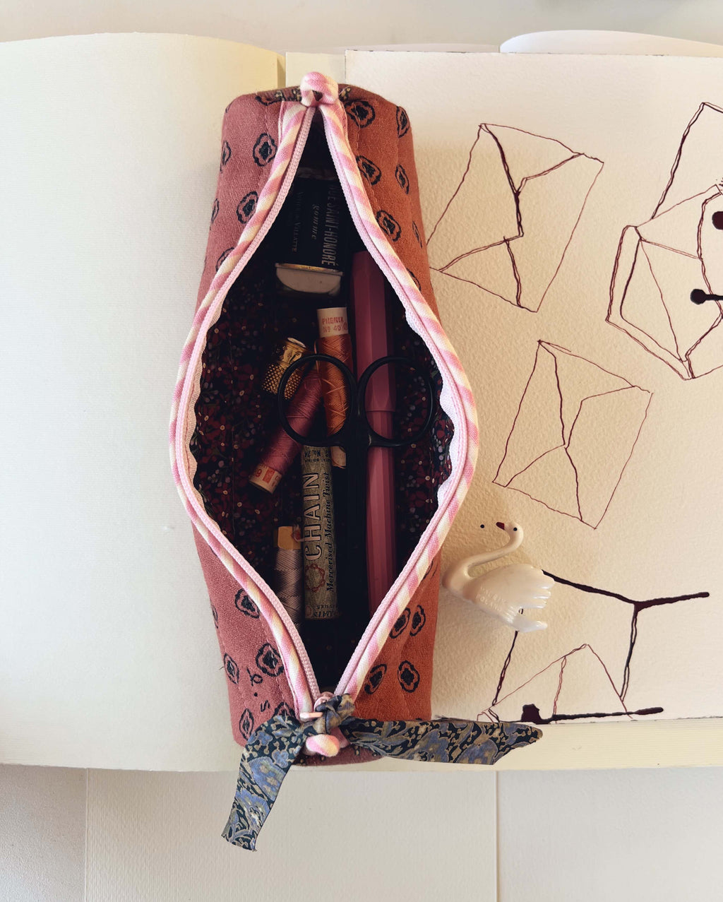 Quilted Patchwork Pencil Case - Florence