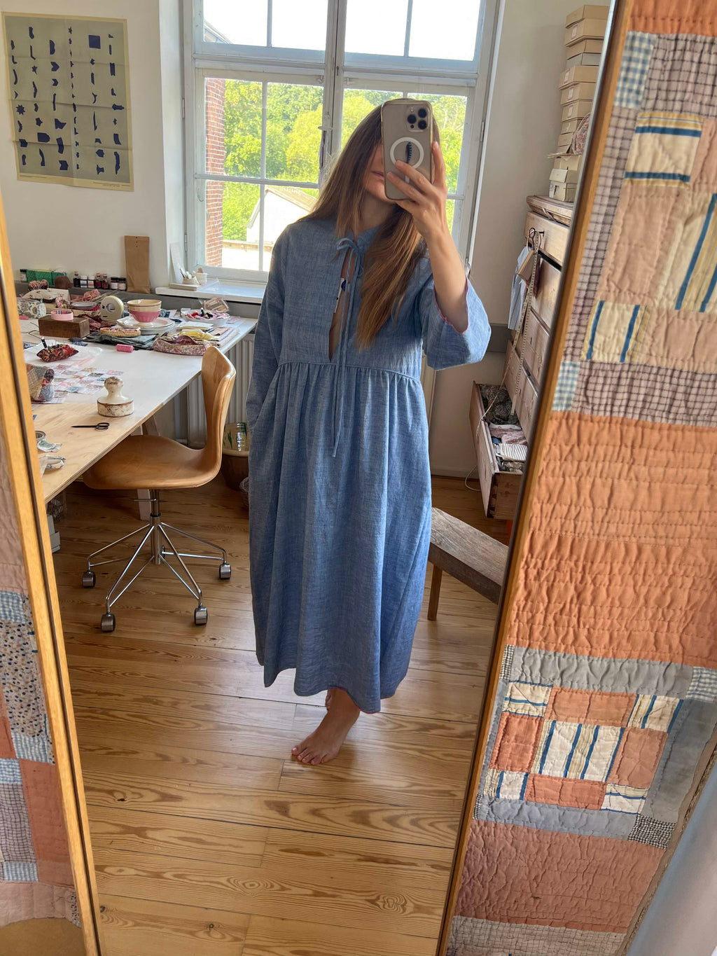Indigo Dress - Handloomed Khadi