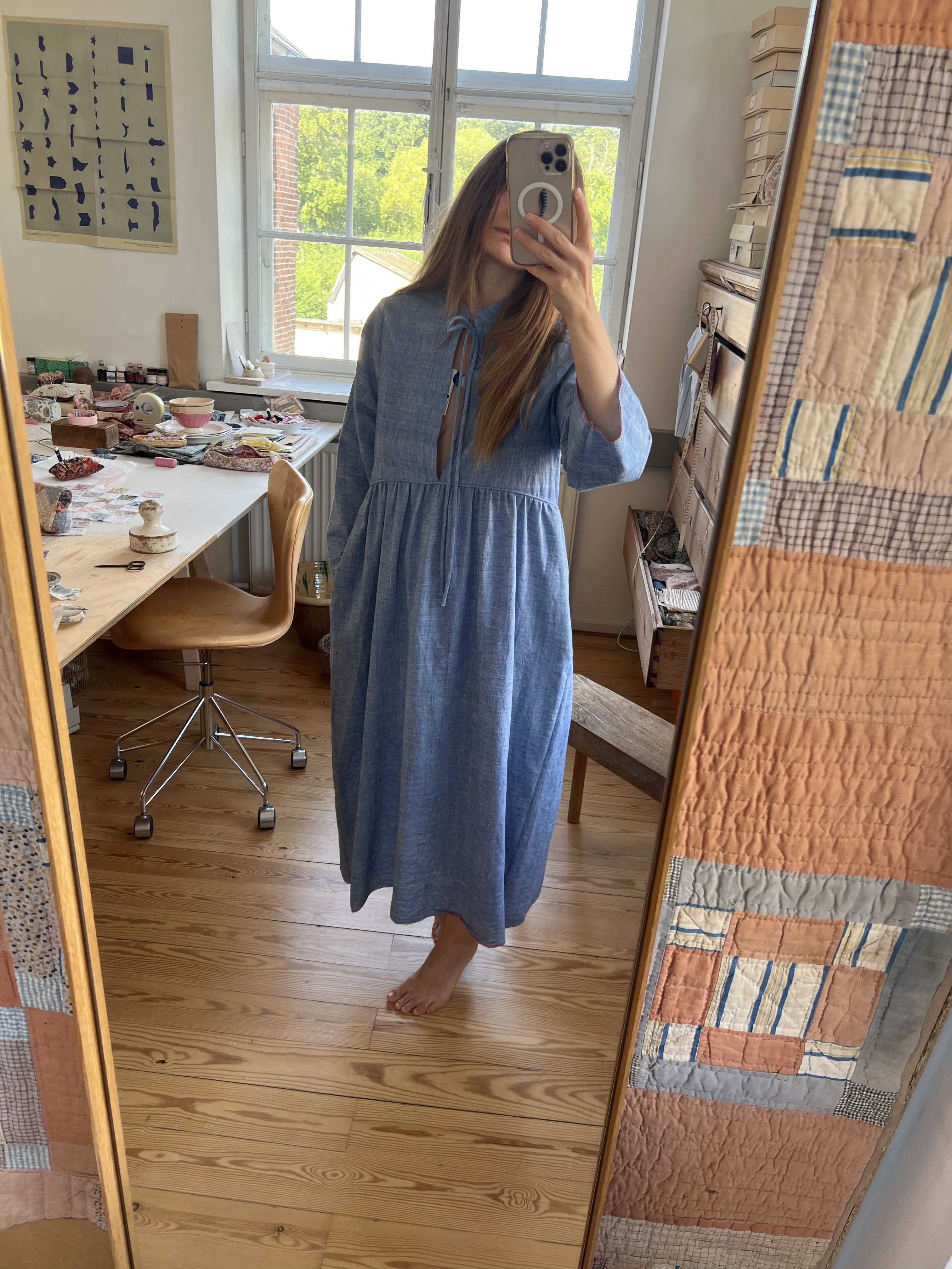 Indigo Dress - Handloomed Khadi