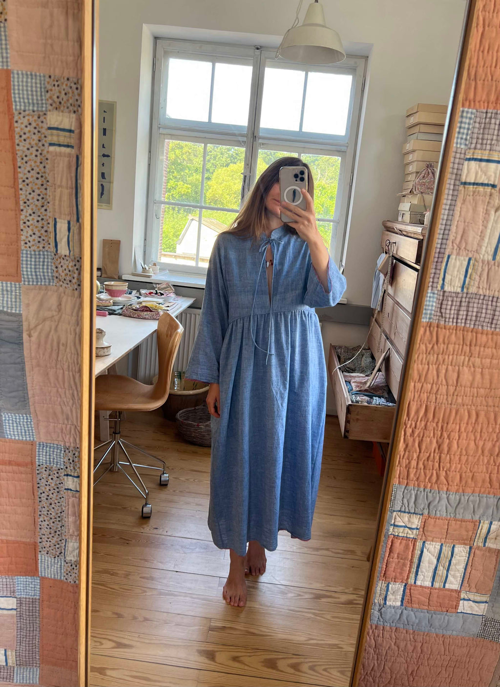 Indigo Dress - Handloomed Khadi