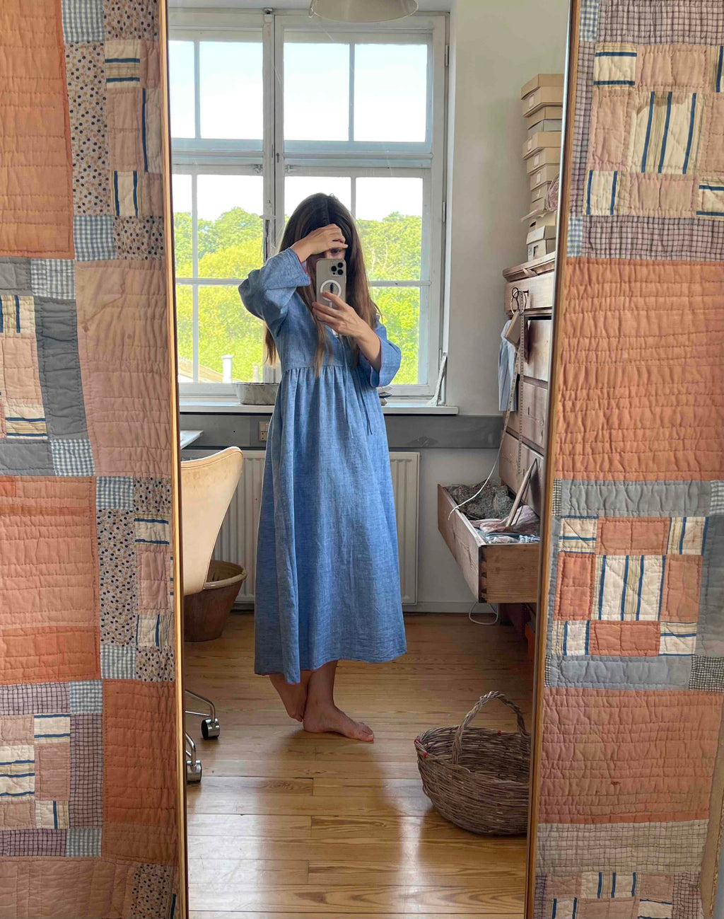 Indigo Dress - Handloomed Khadi