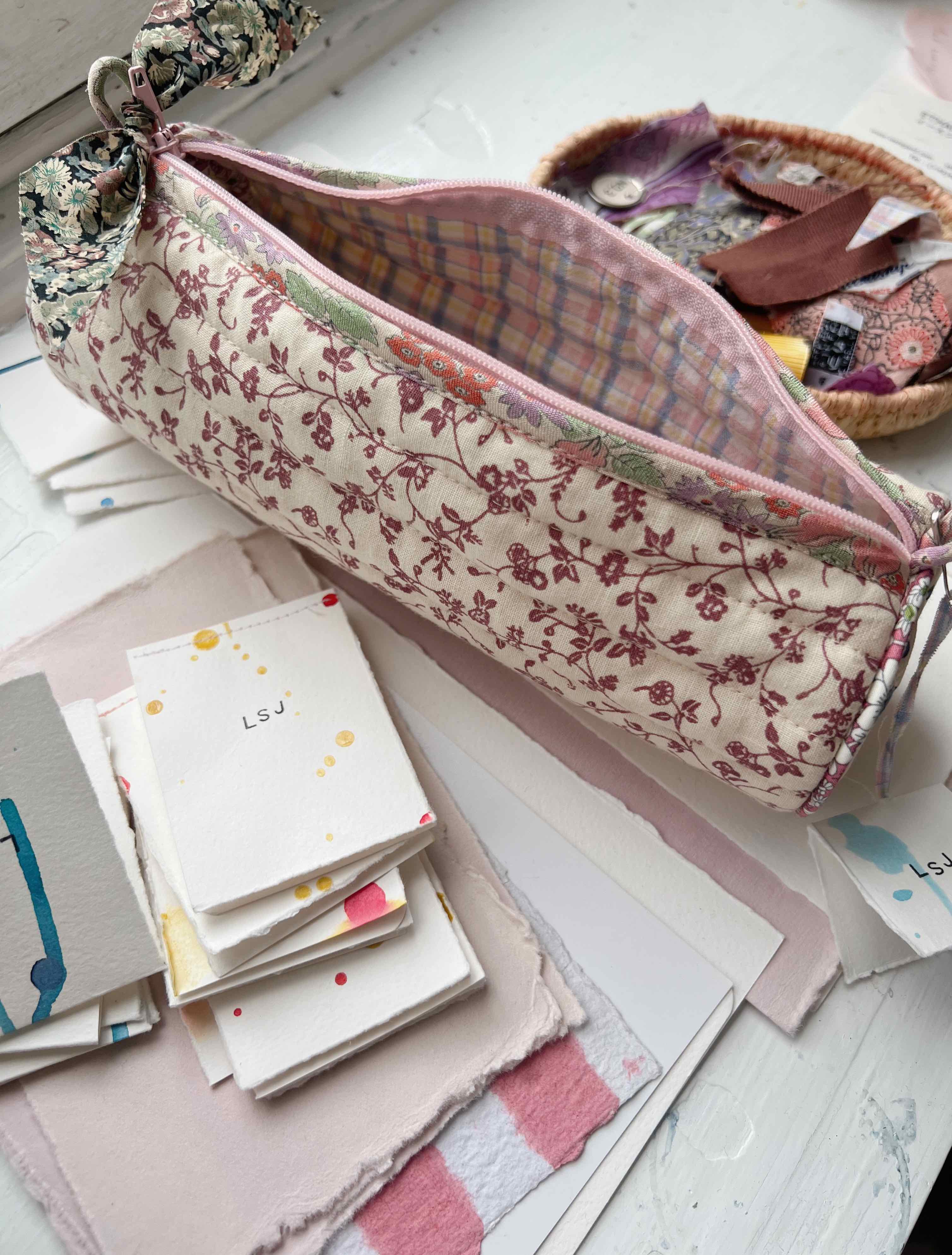 Patchwork Pencil Case - Wild Clematis