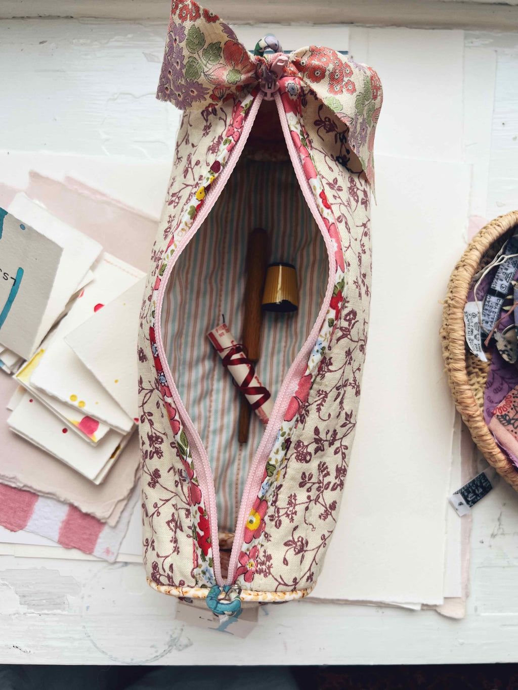 Patchwork Pencil Case - Wild Clematis
