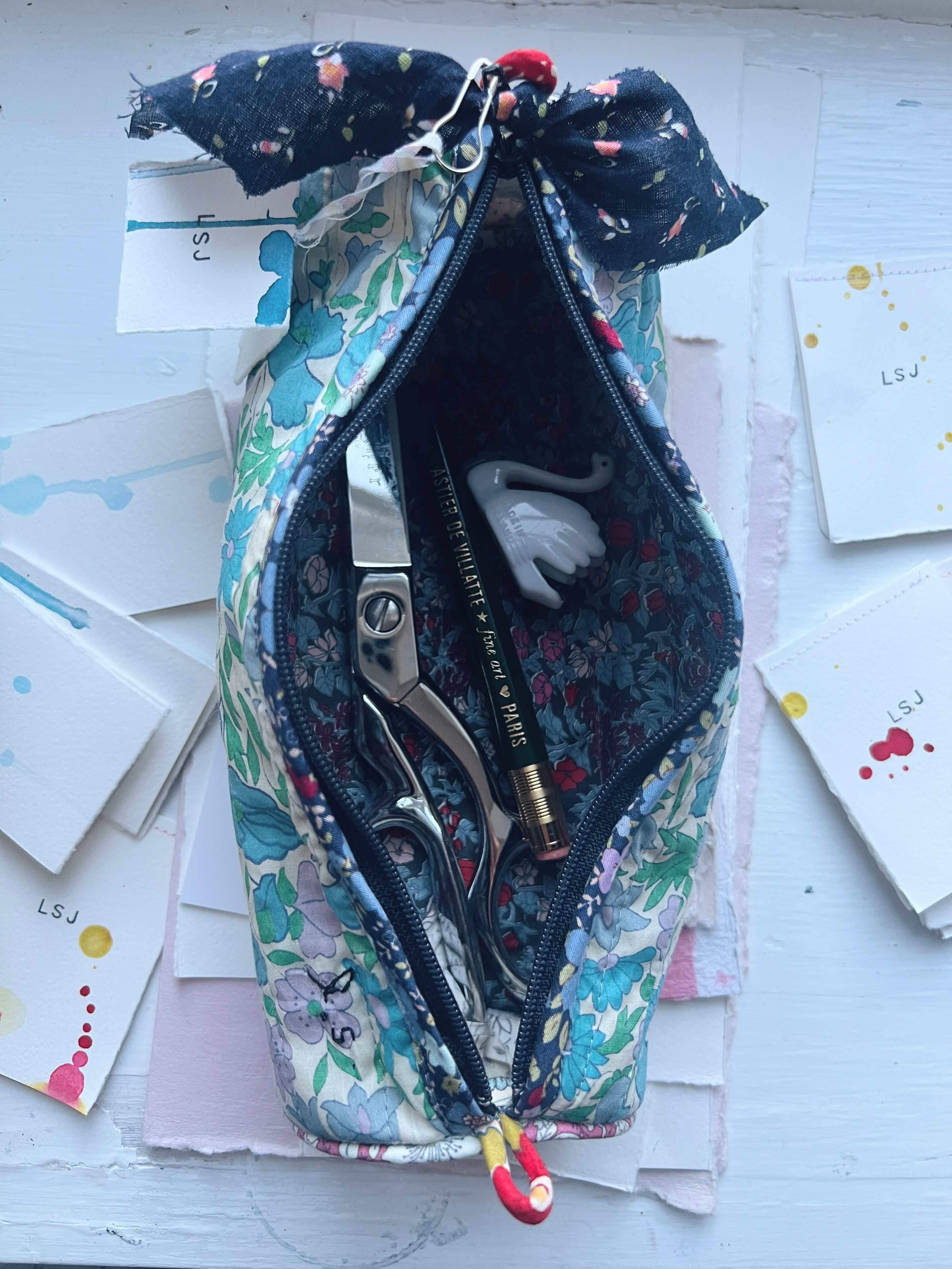 Patchwork Pencil Case - Poppy