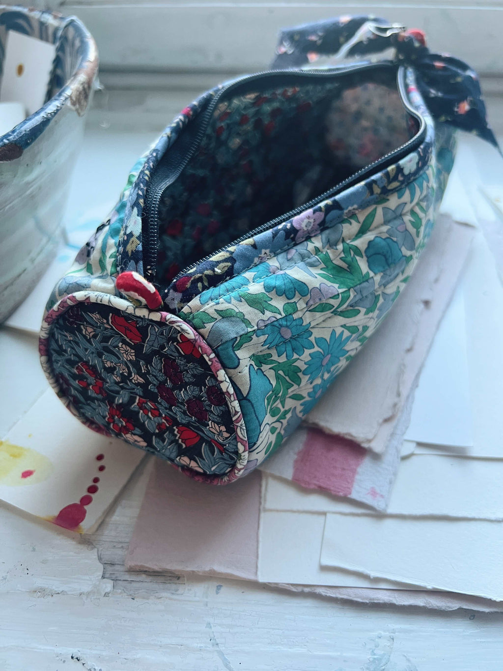 Patchwork Pencil Case - Poppy