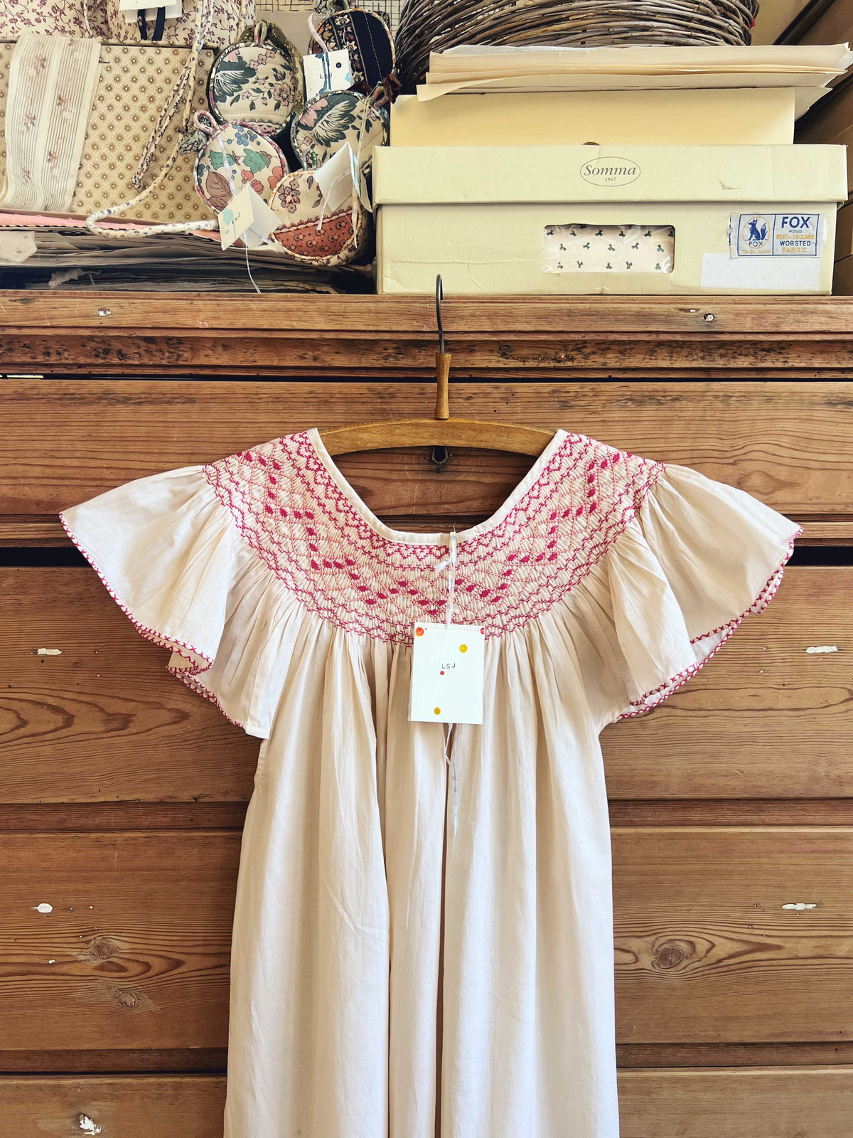 French Madagascan Smock Dress