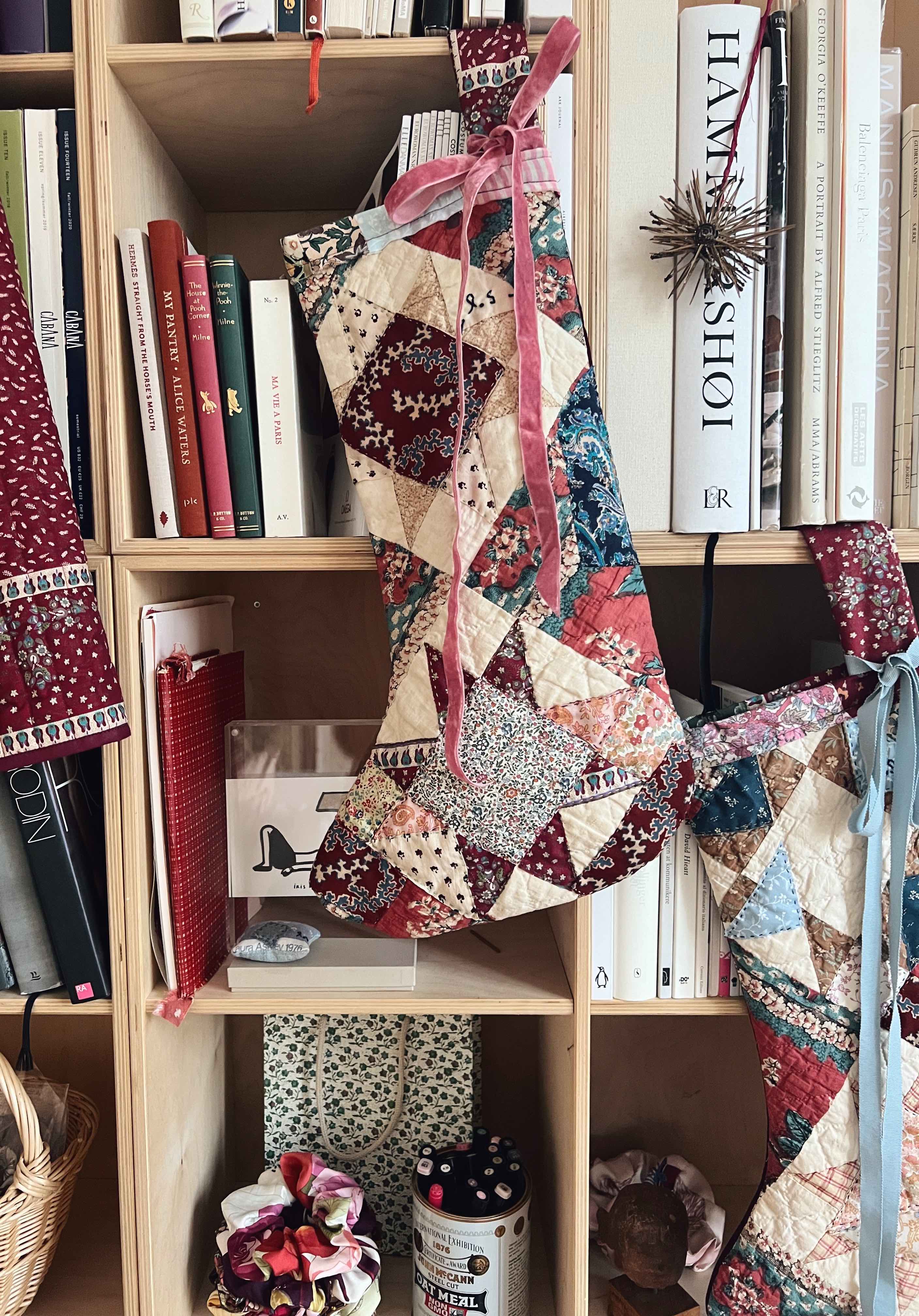 Large Antique Patchwork Stocking - 16