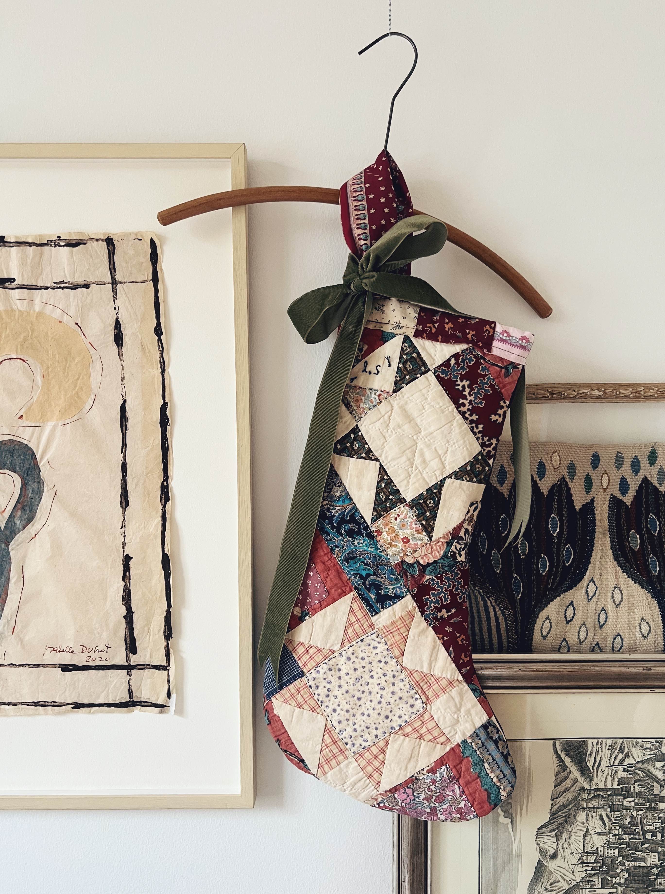 Large Antique Patchwork Stocking - 21