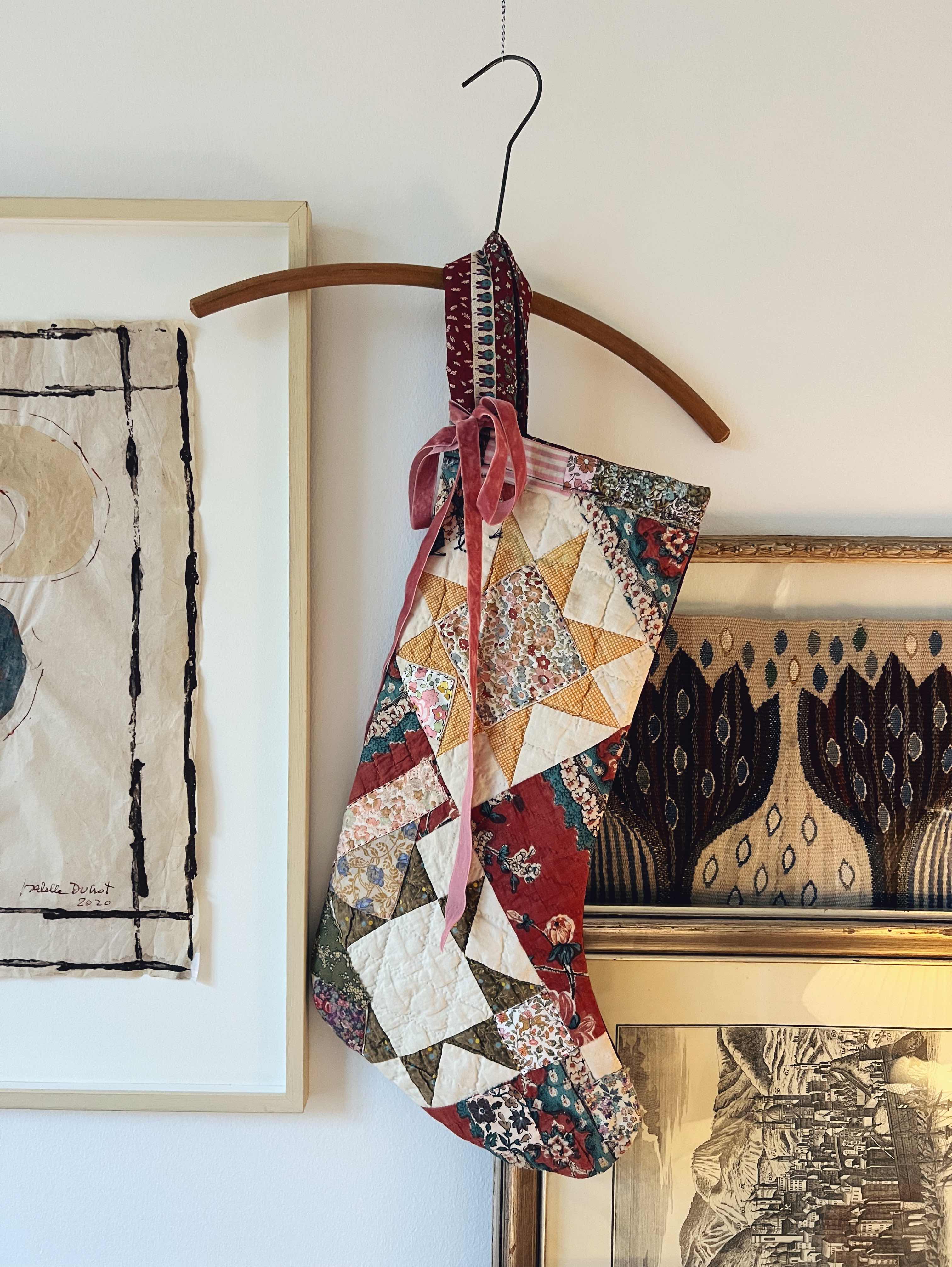 Large Antique Patchwork Stocking - 18