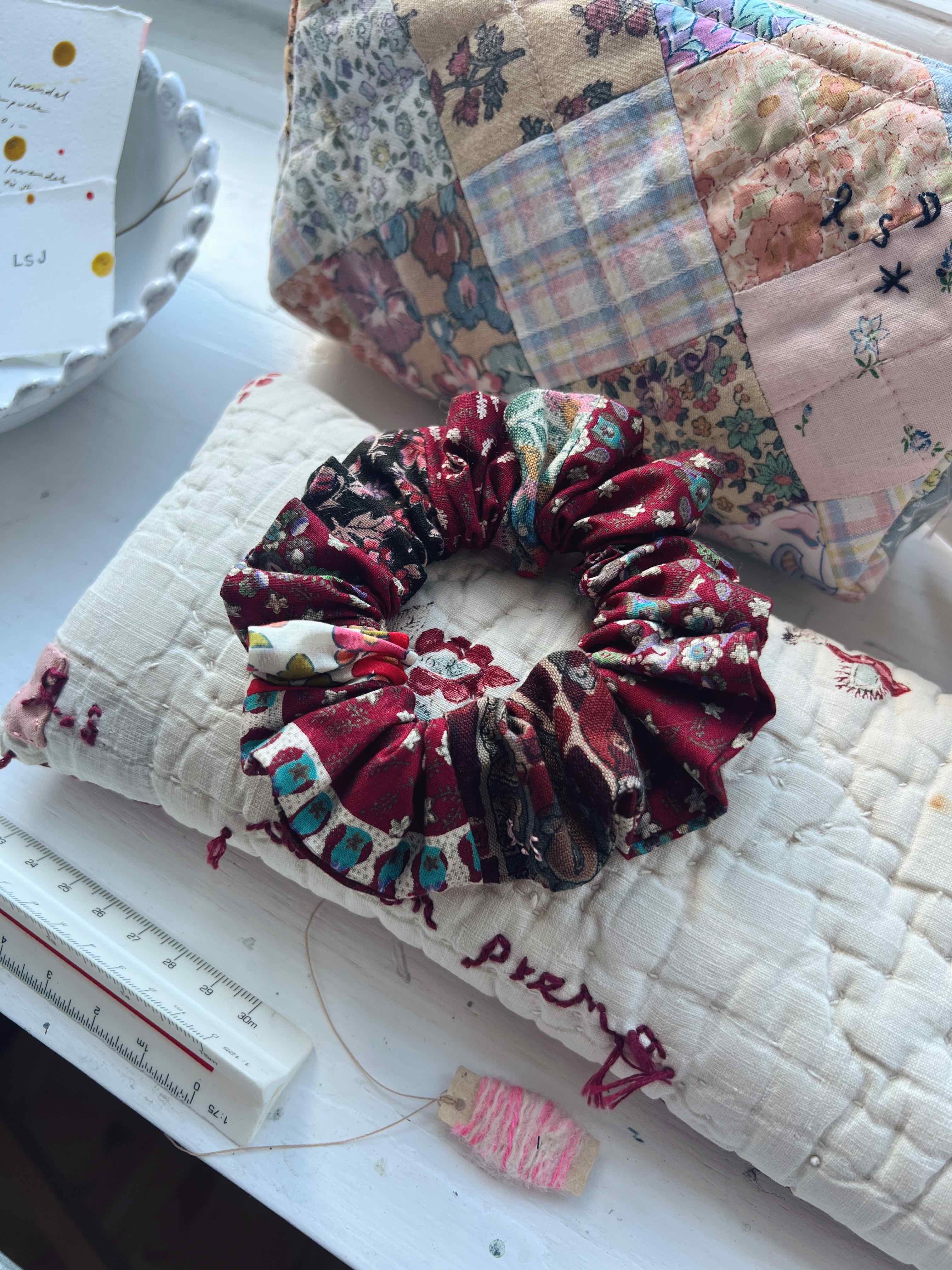 Scarlet Red Patchwork Hair Cloud
