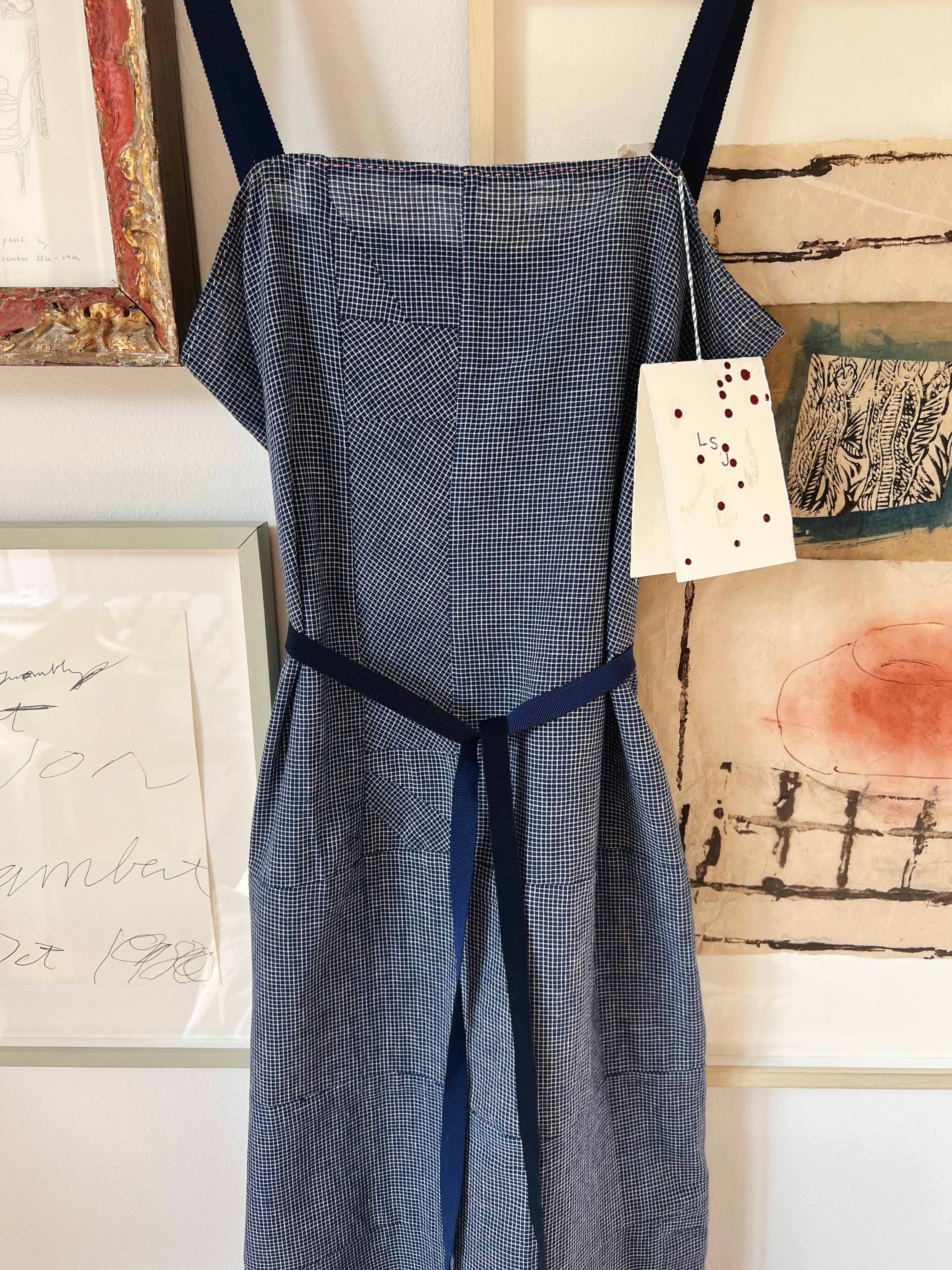 Slip Dress - Checkered Indigo Patchwork LSJ Studio Slip Dress - Checkered Indigo Patchwork LSJ Studio