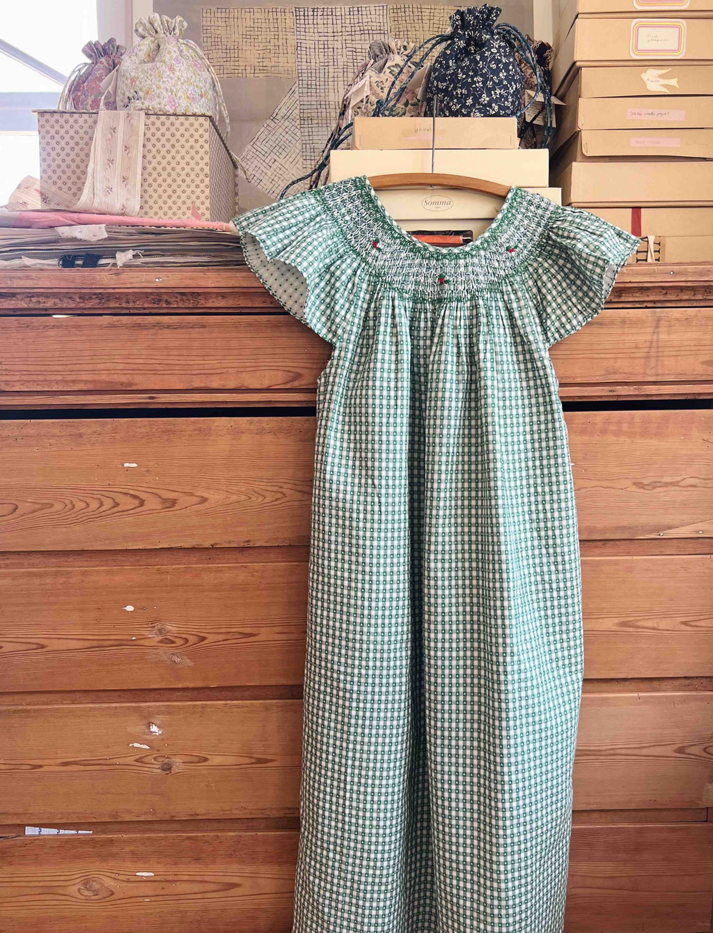 French Madagascan Smock Dress