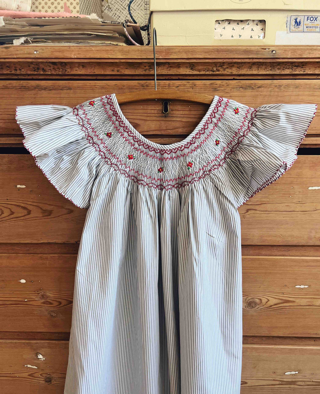 French Madagascan Smock Dress