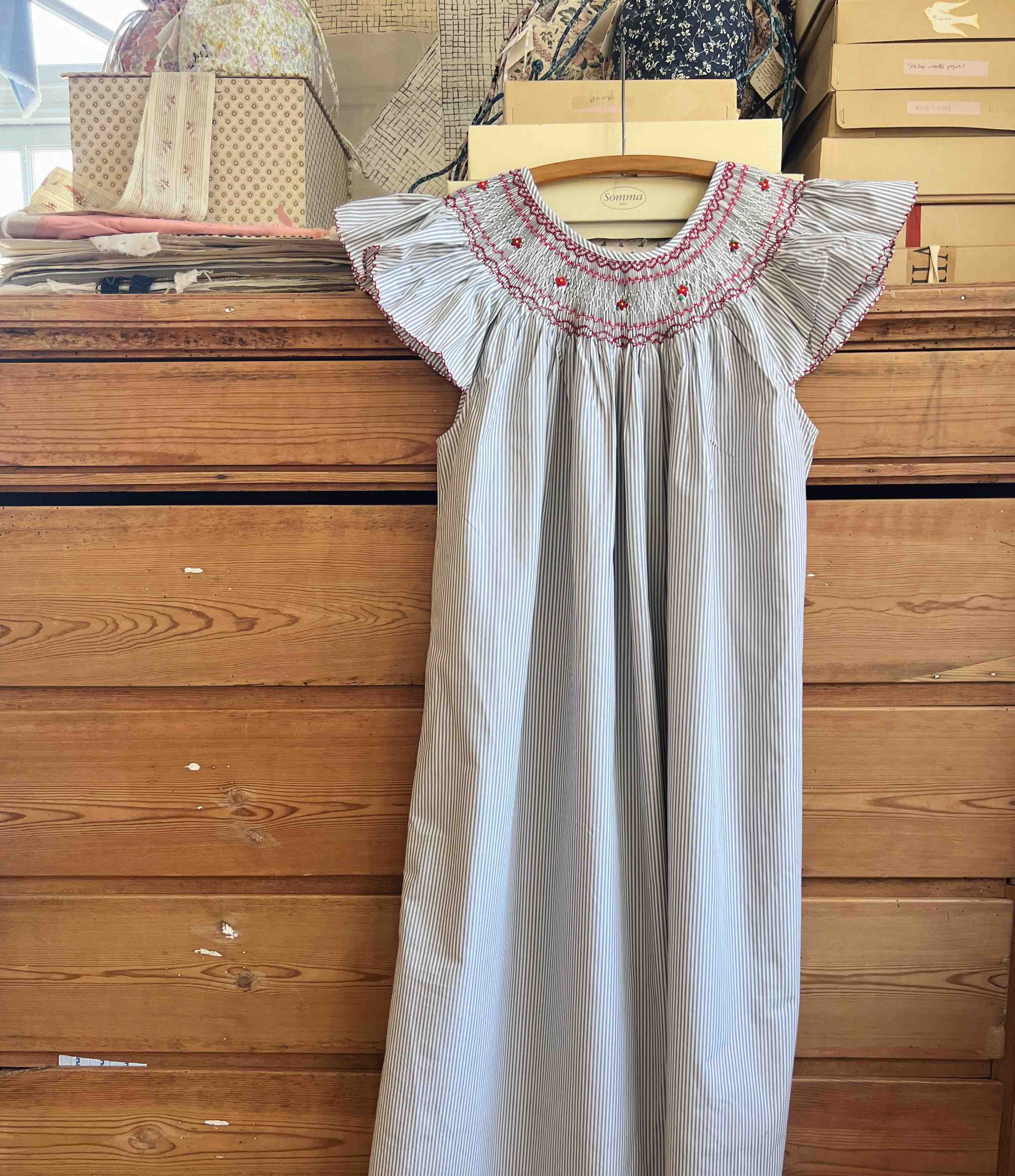 French Madagascan Smock Dress