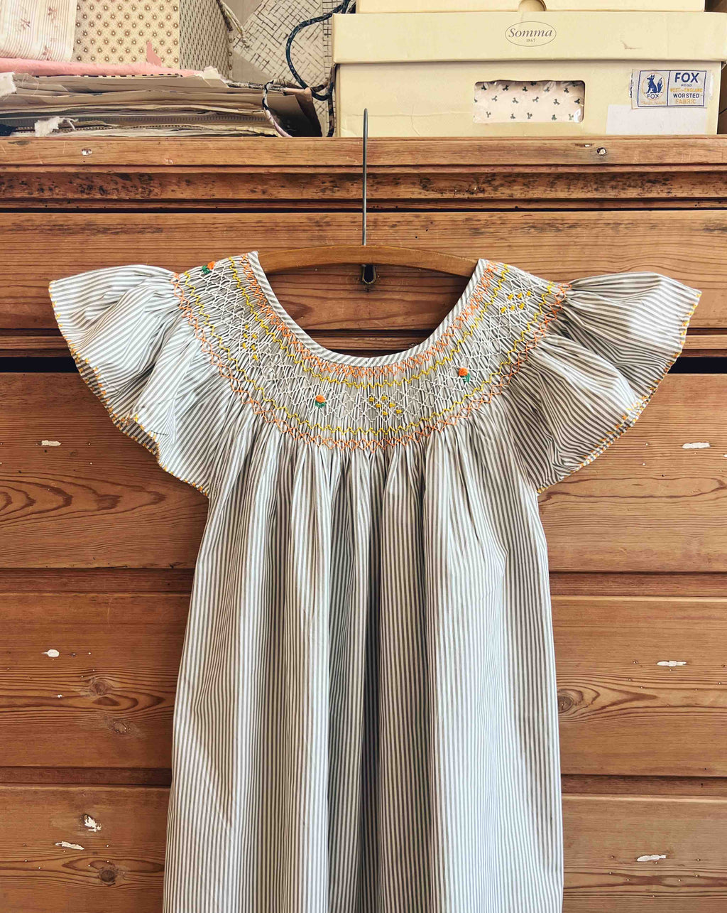 French Madagascan Smock Dress