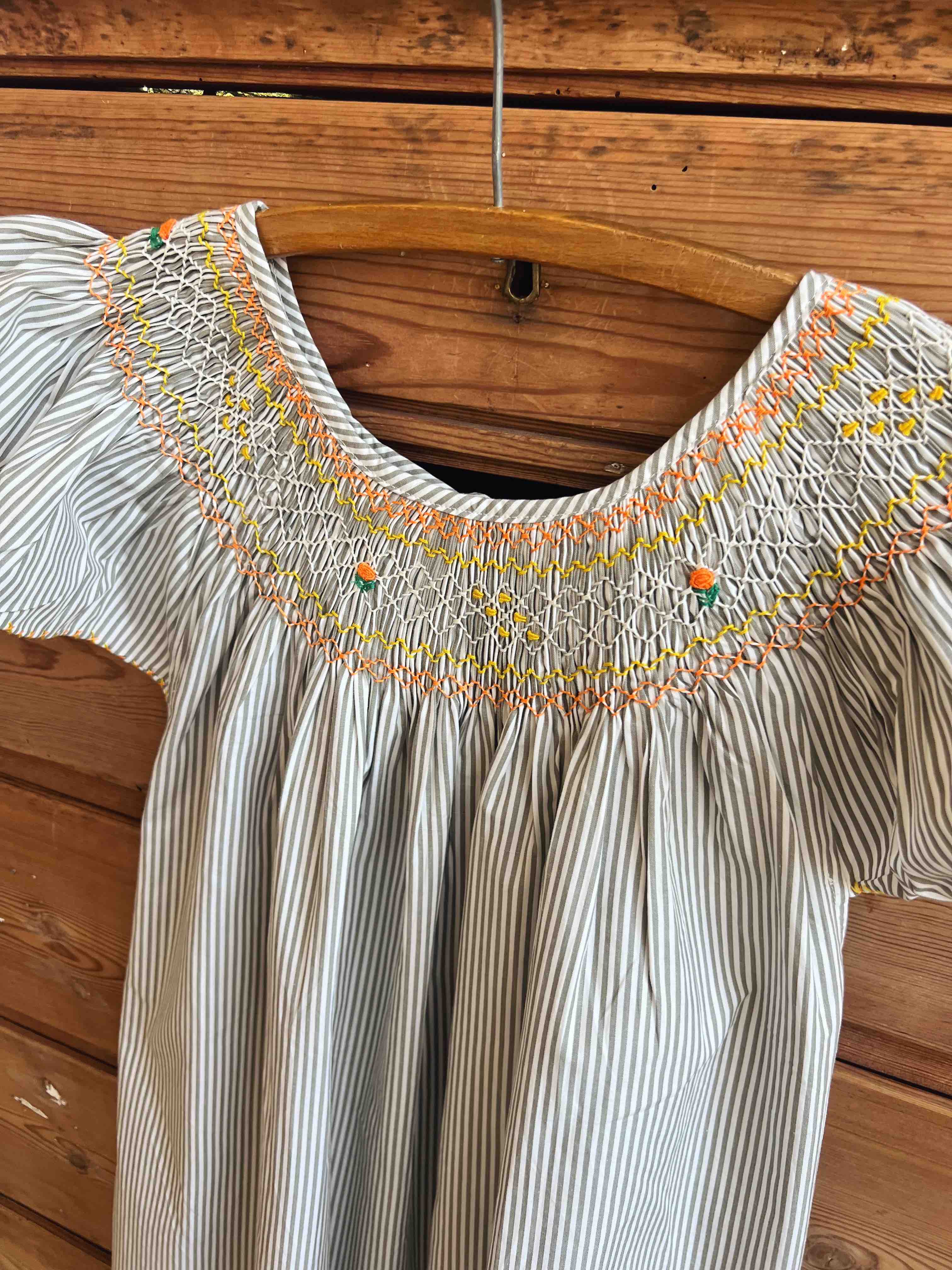 French Madagascan Smock Dress