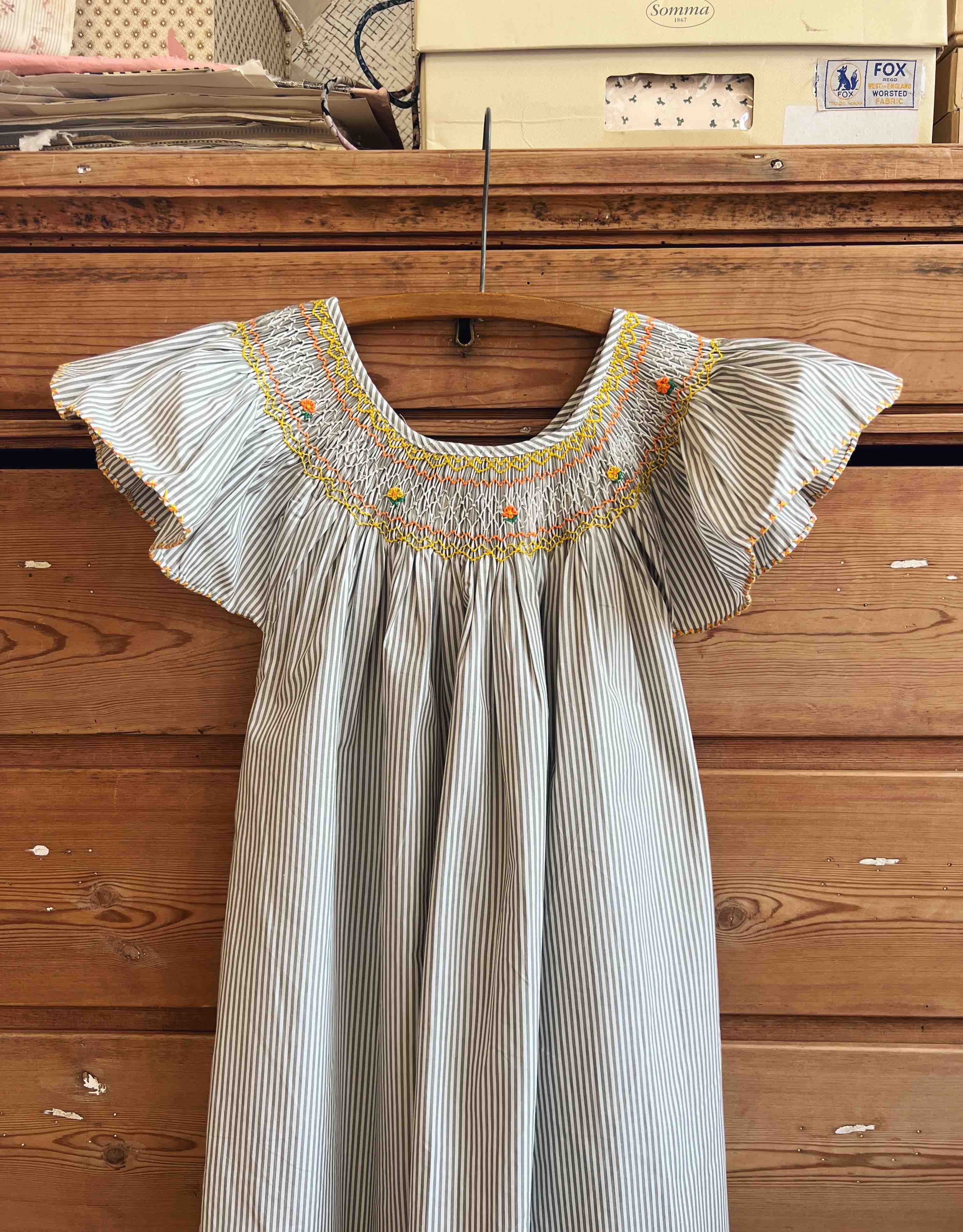 French Madagascan Smock Dress