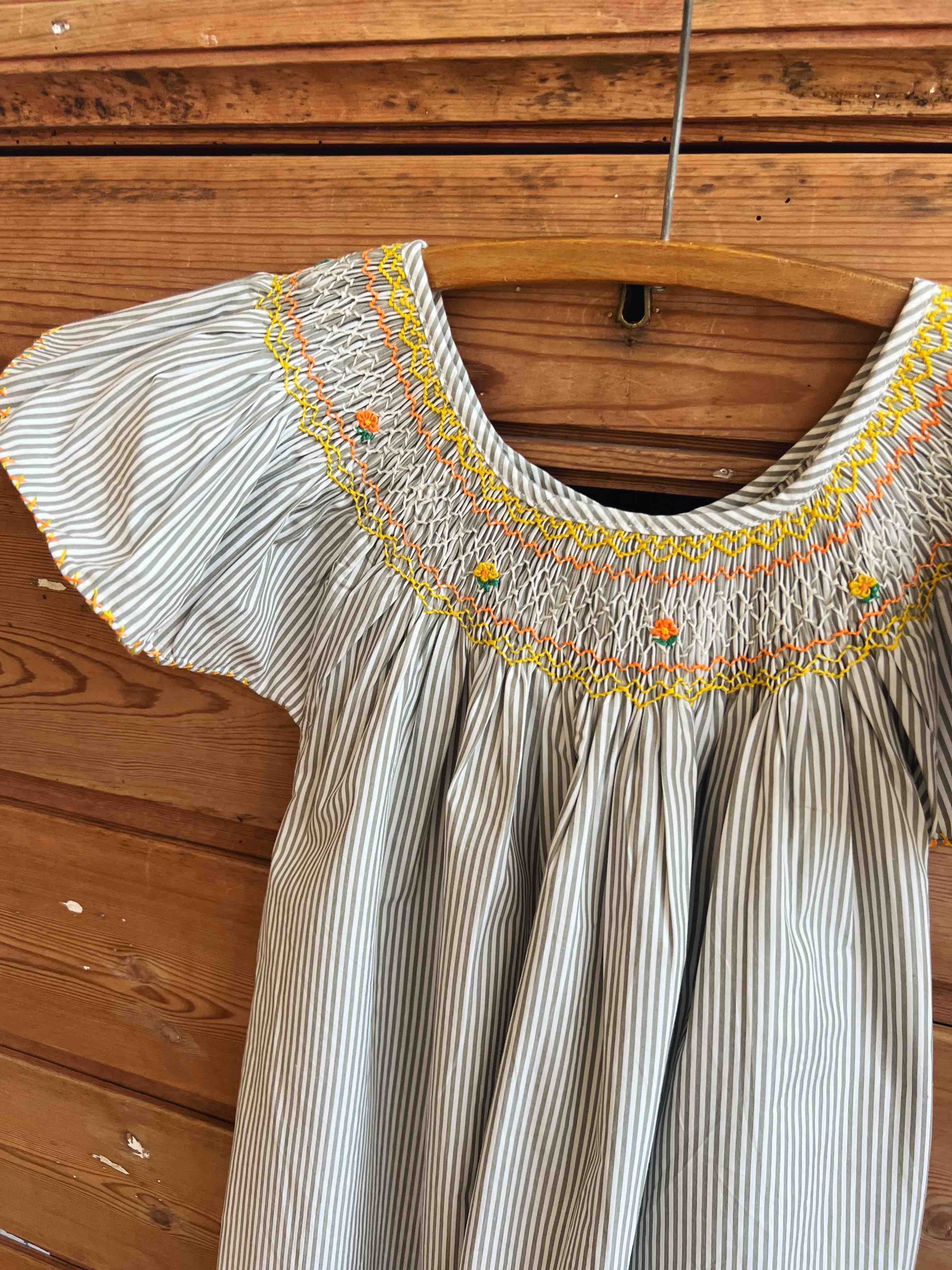 French Madagascan Smock Dress