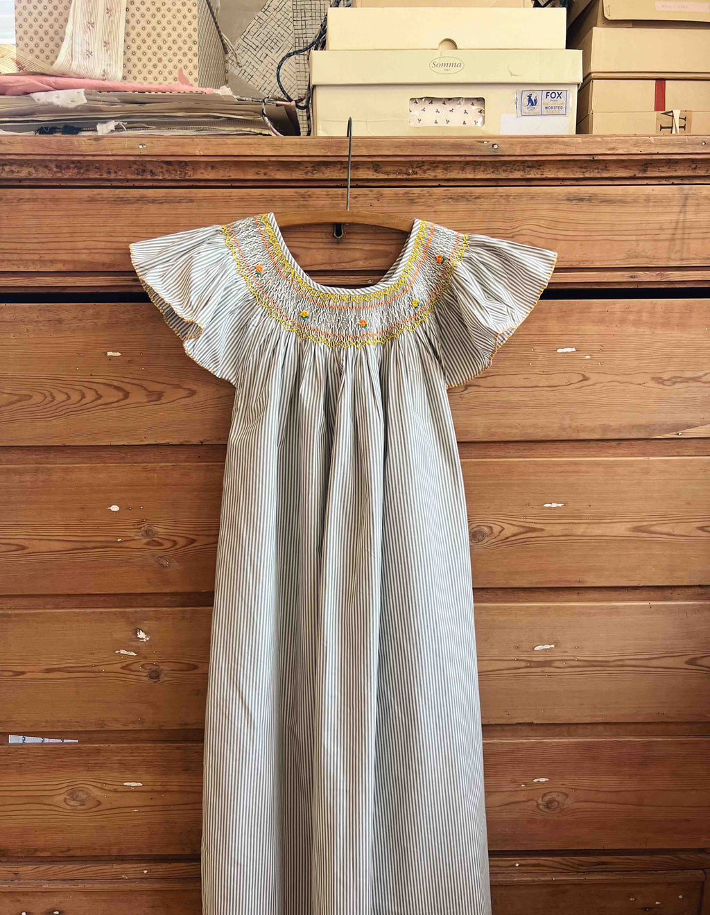 French Madagascan Smock Dress