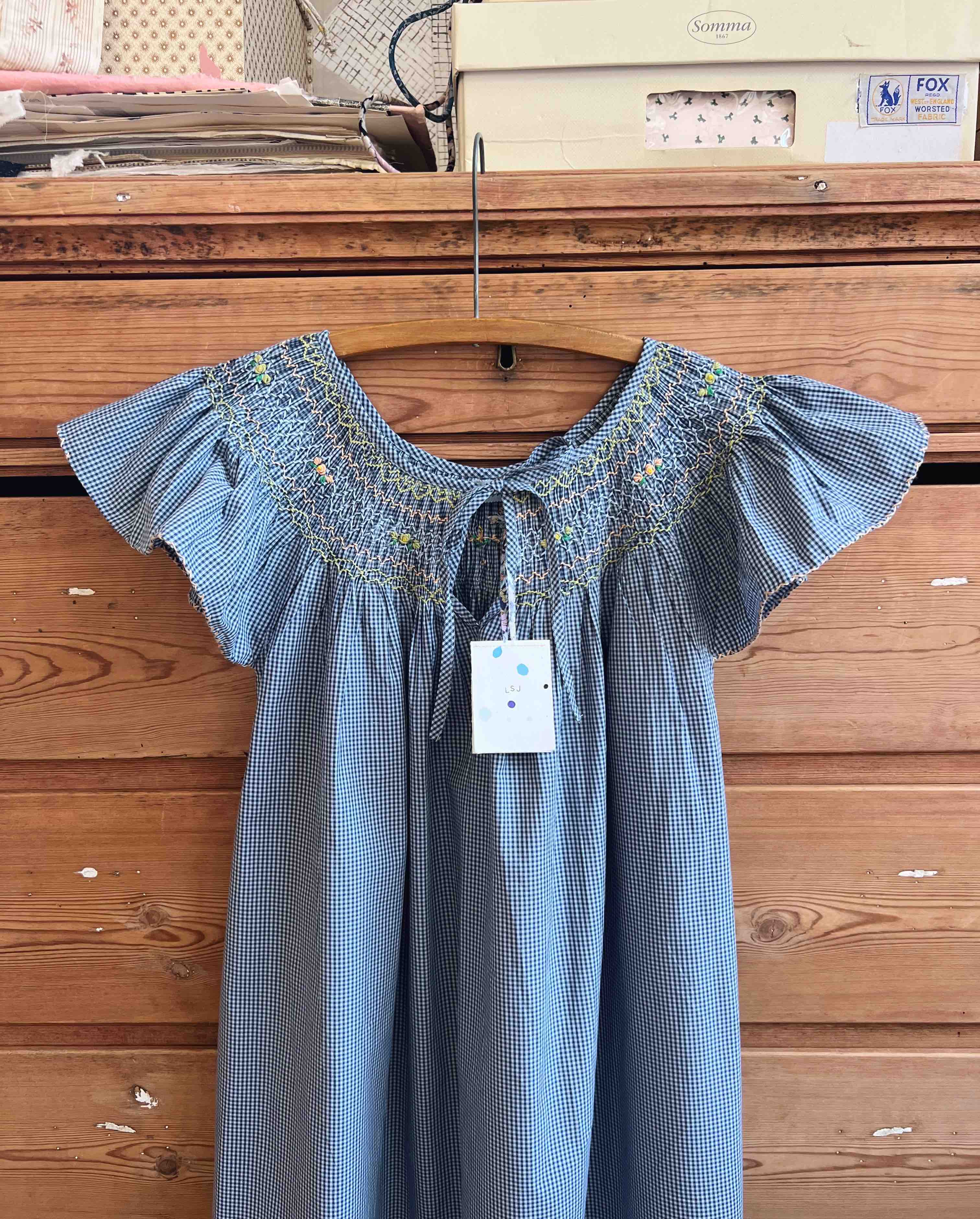French Madagascan Smock Dress