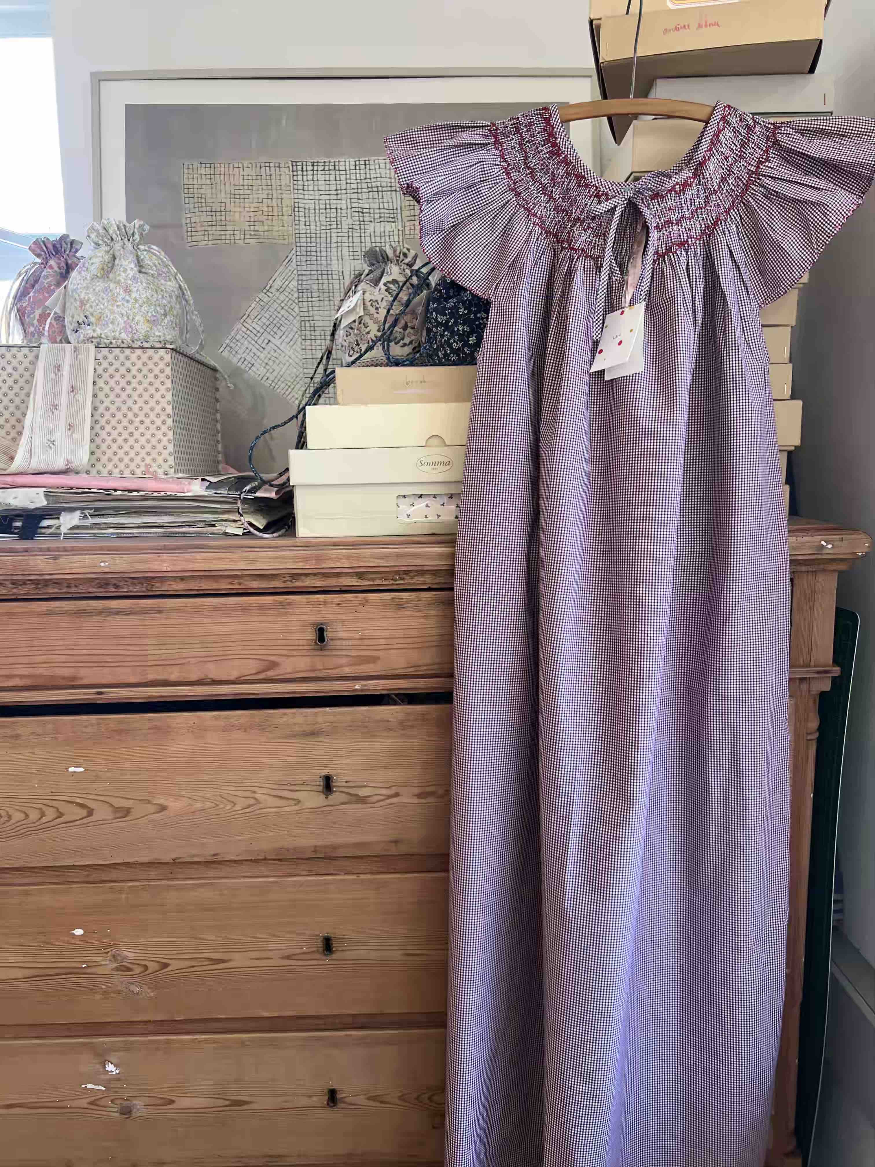 French Madagascan Smock Dress