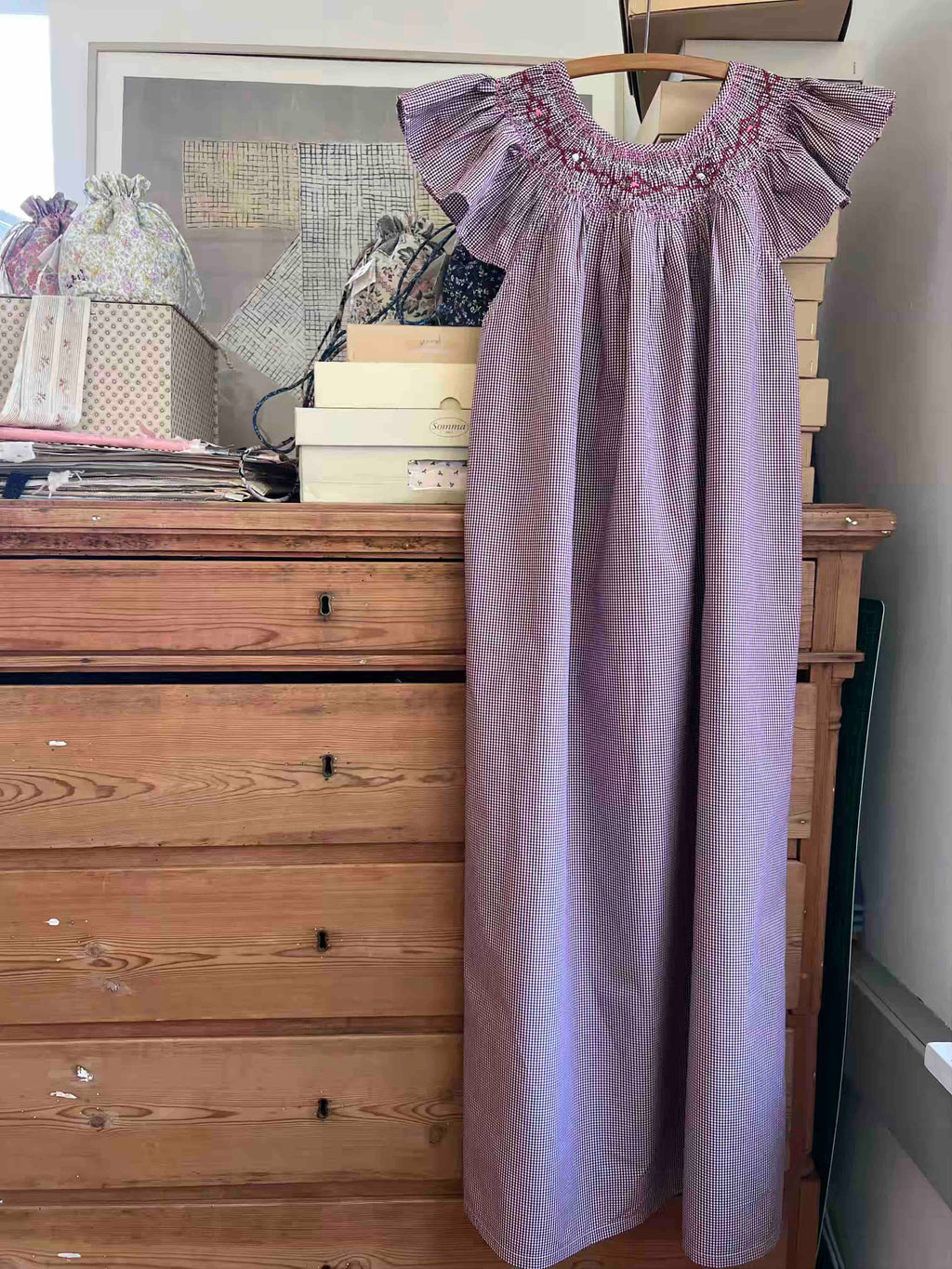 French Madagascan Smock Dress