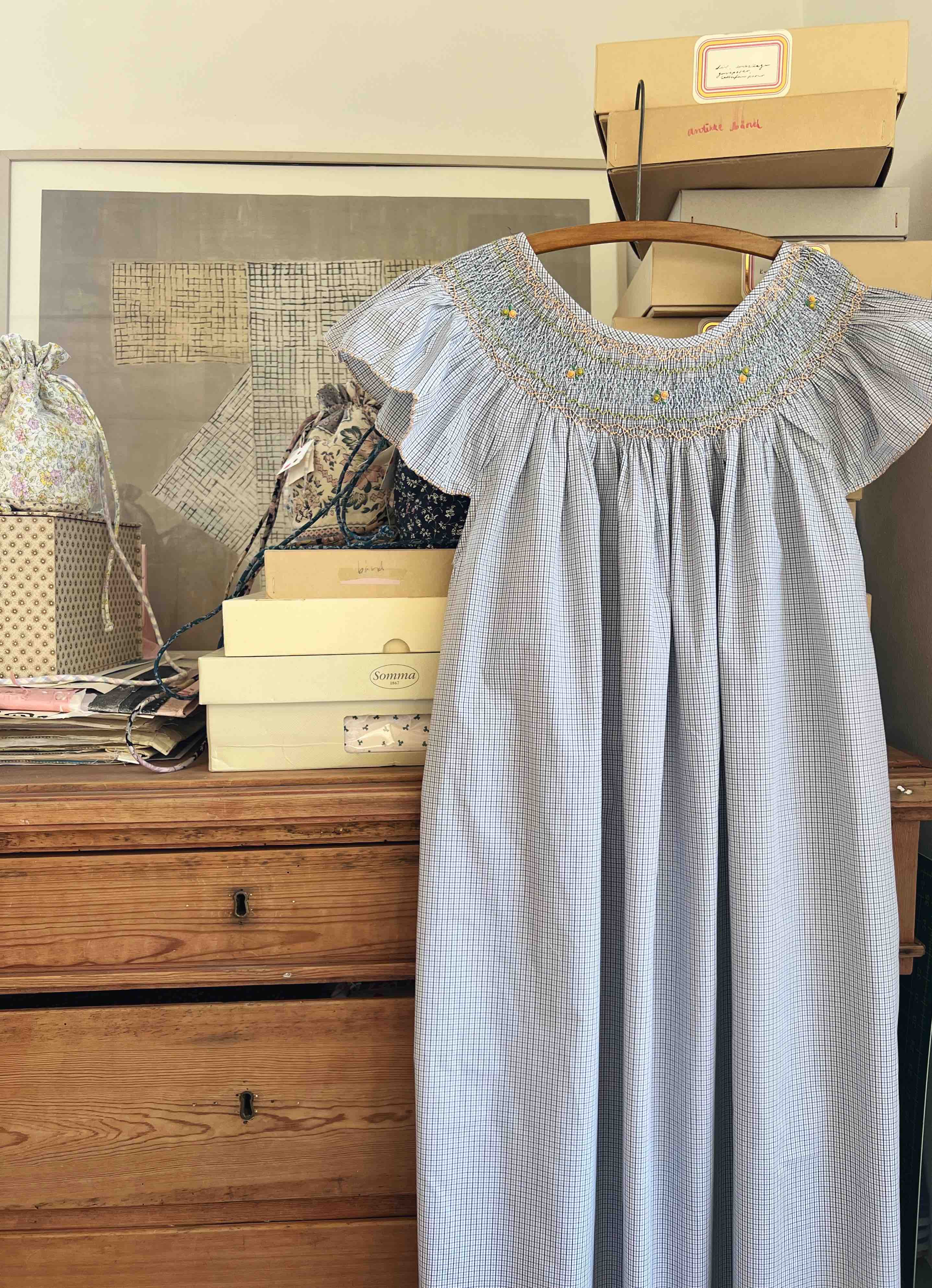 French Madagascan Smock Dress