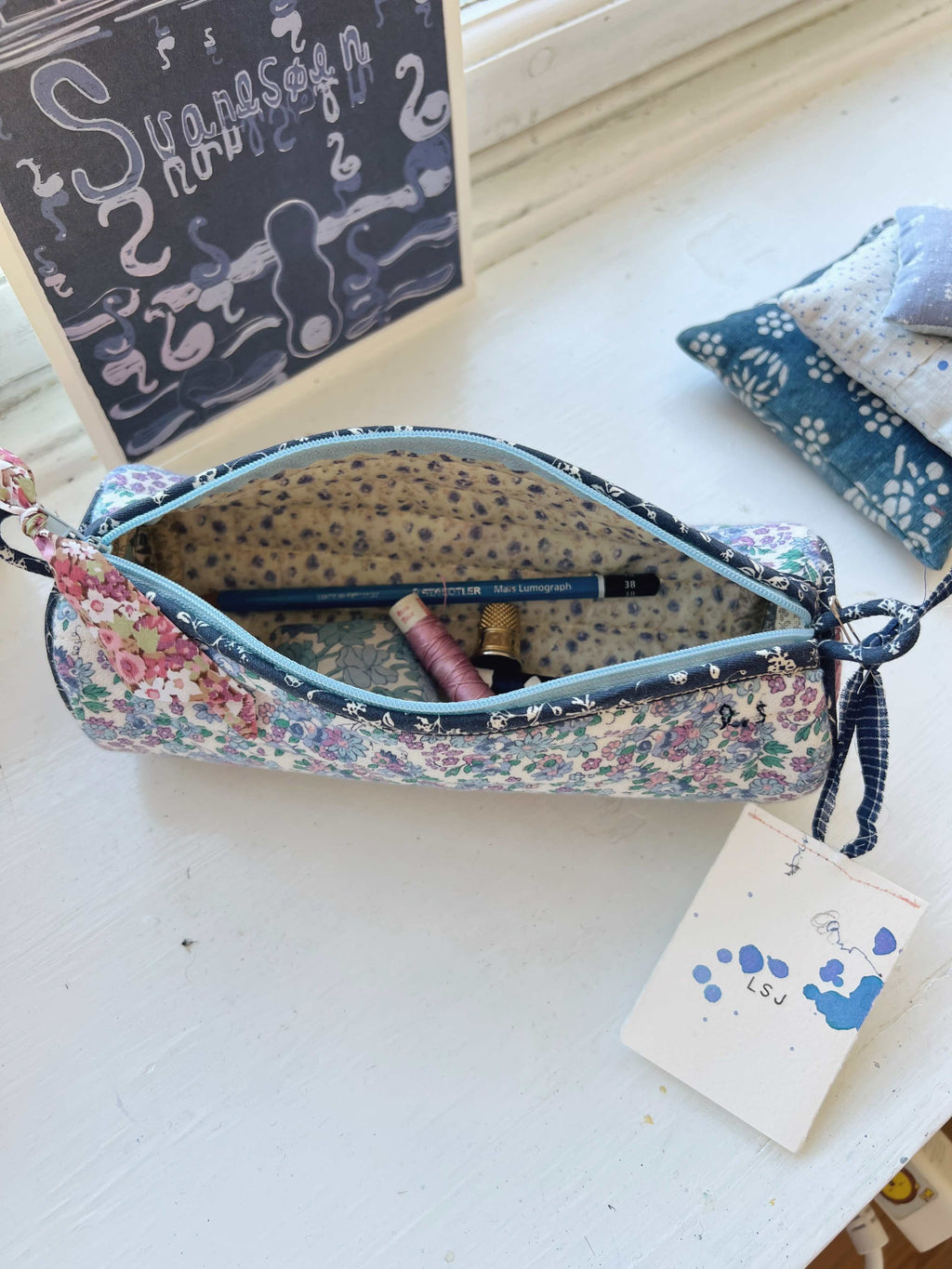 Patchwork Pencil Case - Vintage Liberty Wool