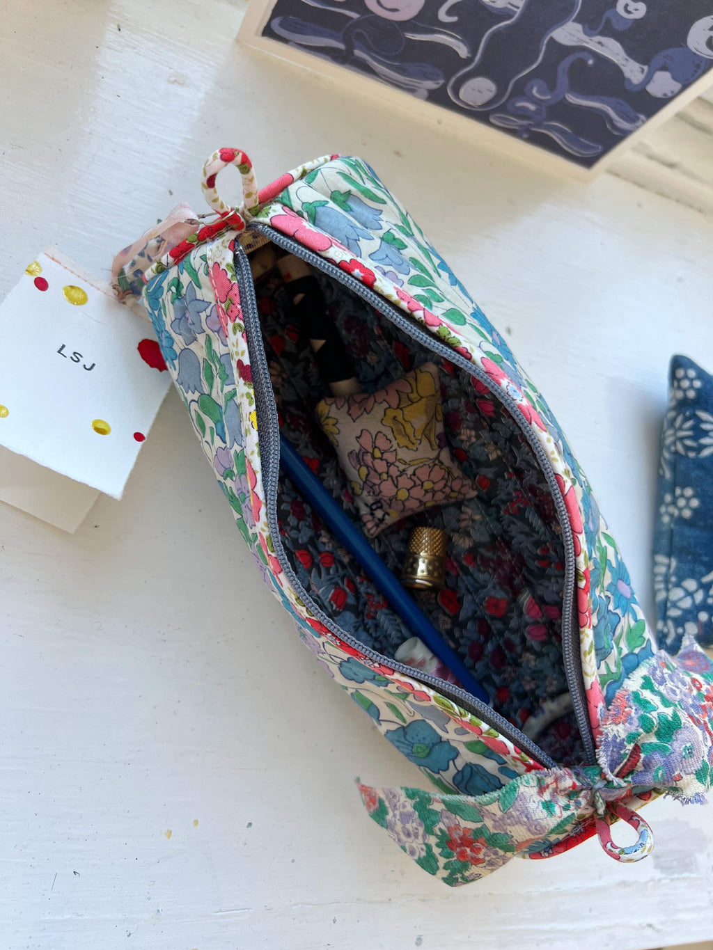 Patchwork Pencil Case - Vintage Liberty Poppy