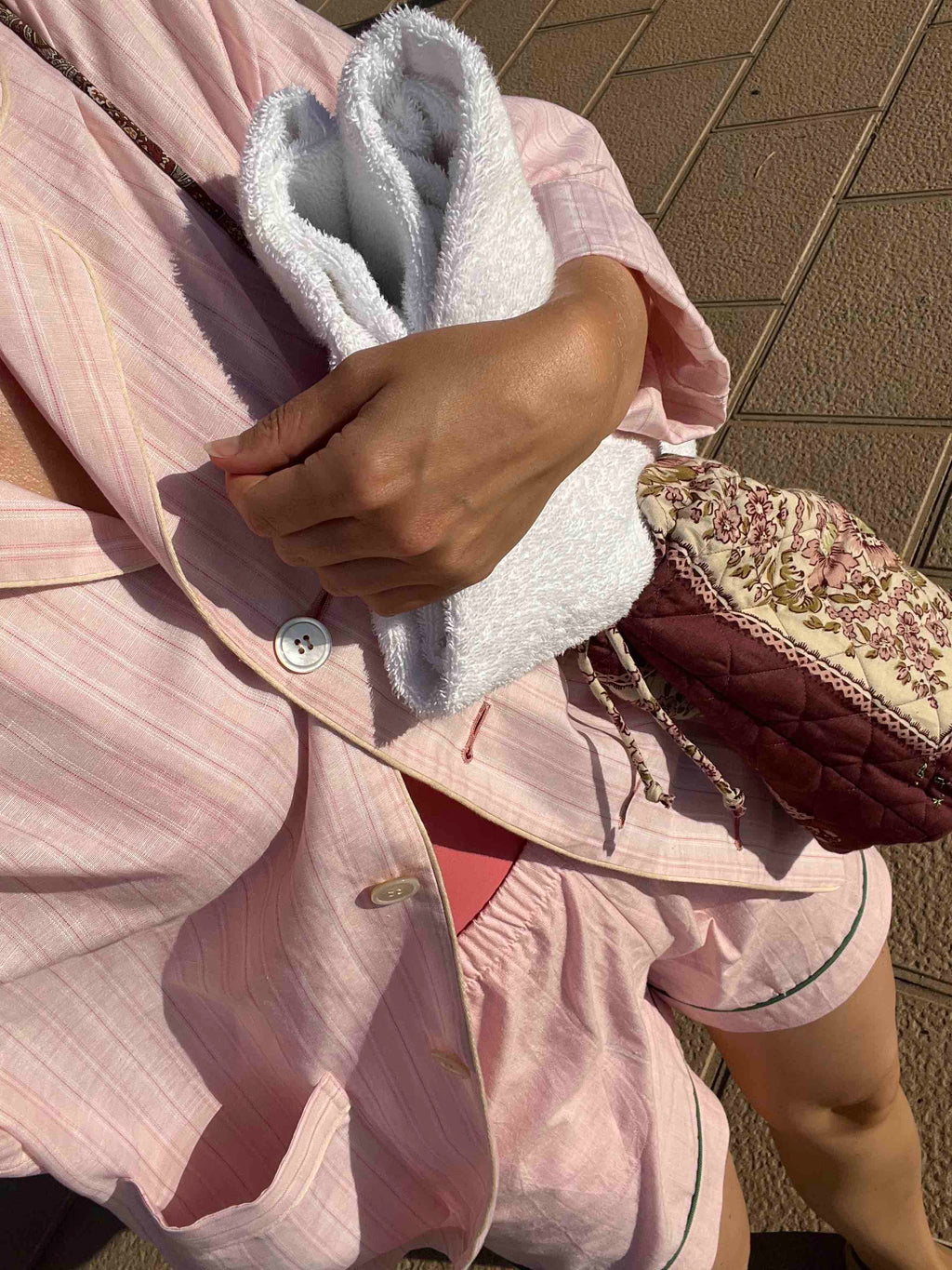 Notte -  Narrow-Loom Rosa Linen Shorts