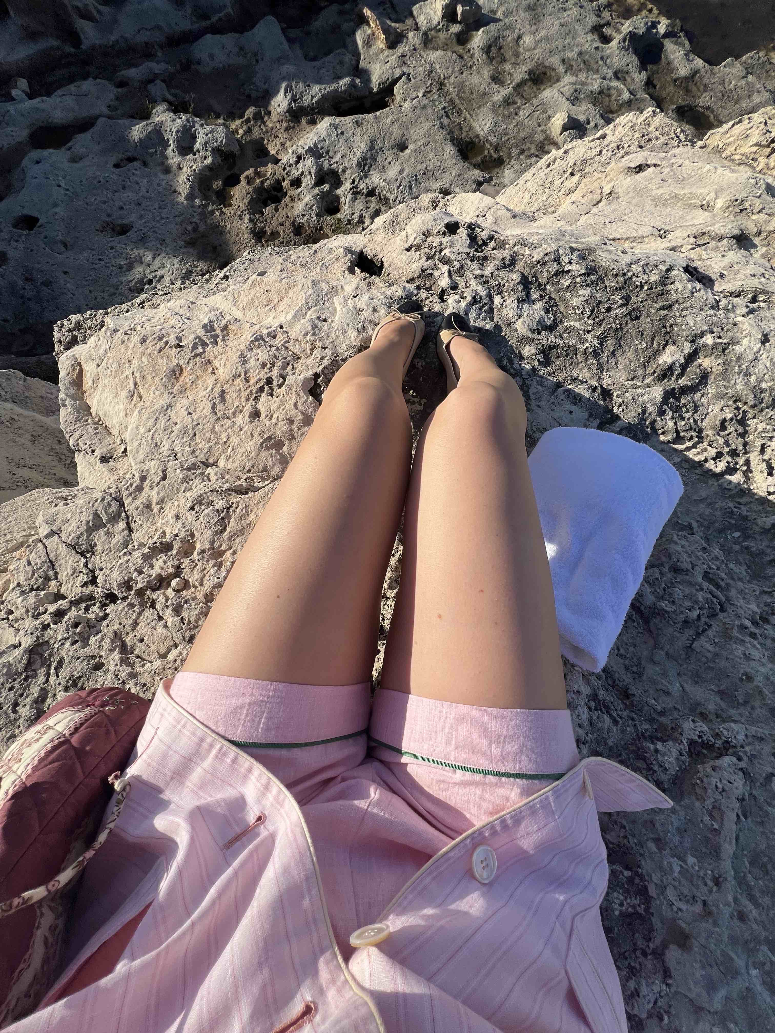 Notte -  Narrow-Loom Rosa Chambray Shorts