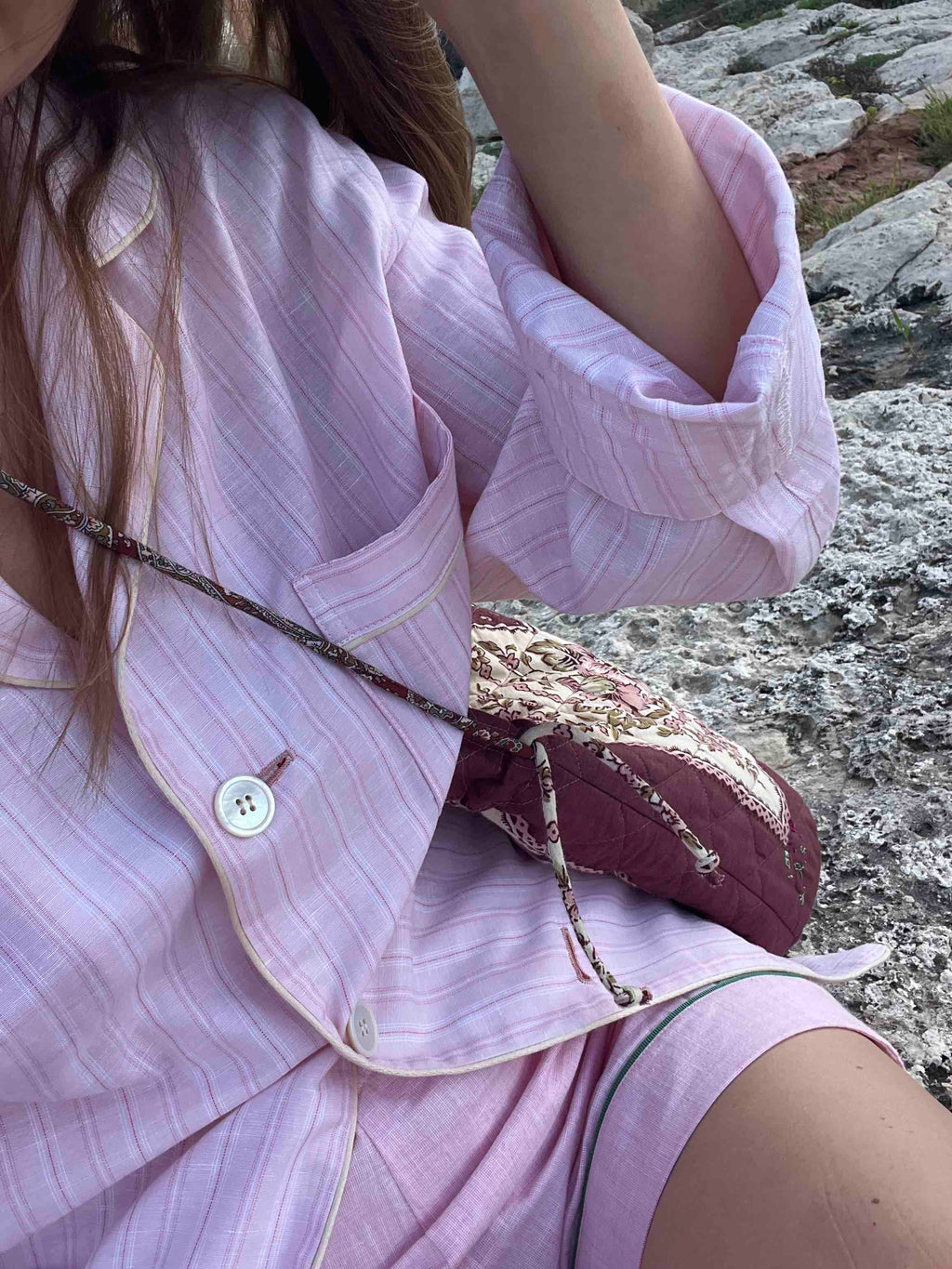 Notte -  Narrow-Loom Rosa Chambray Shorts