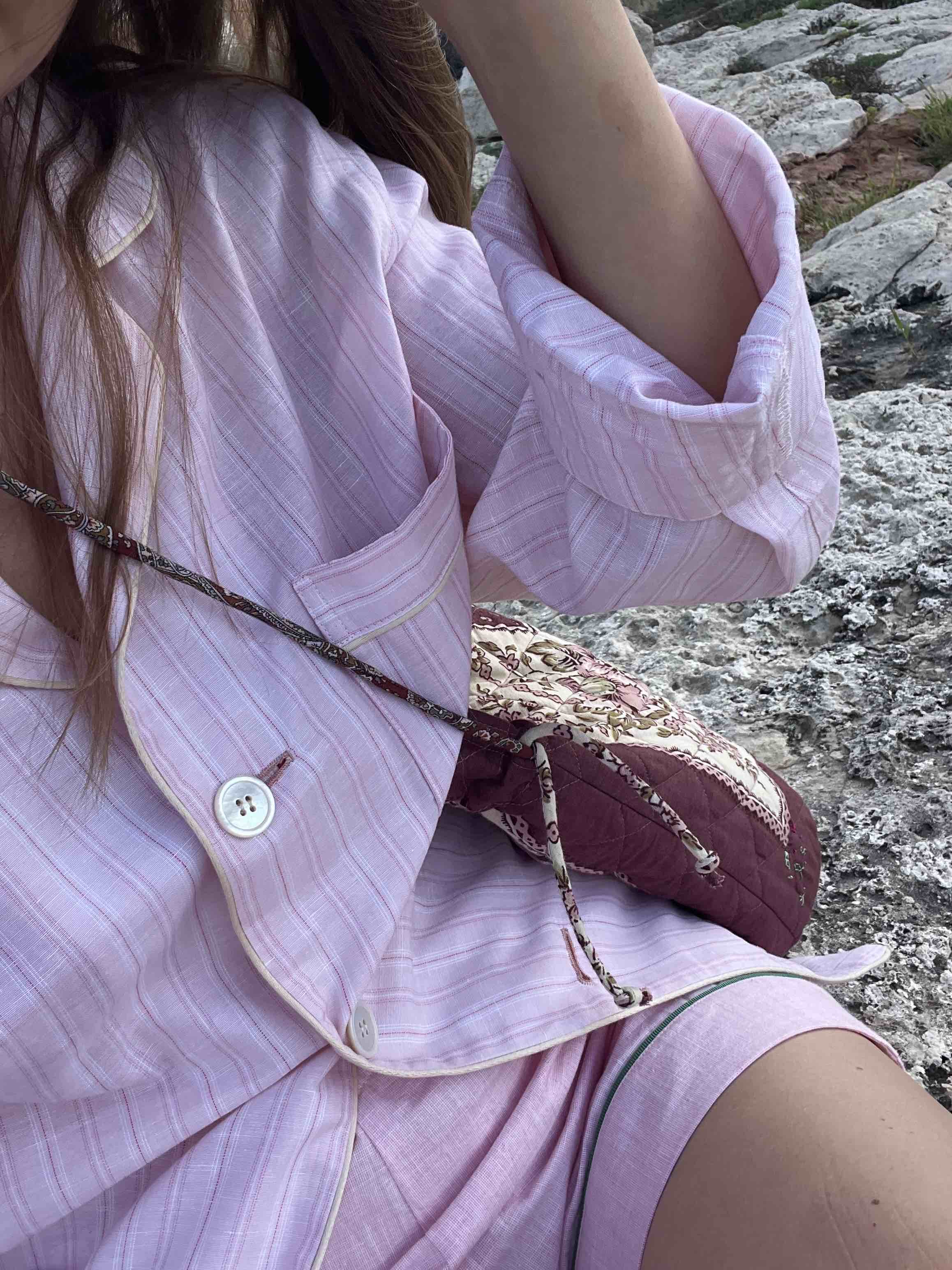 Notte -  Narrow-Loom Rosa Chambray Shorts
