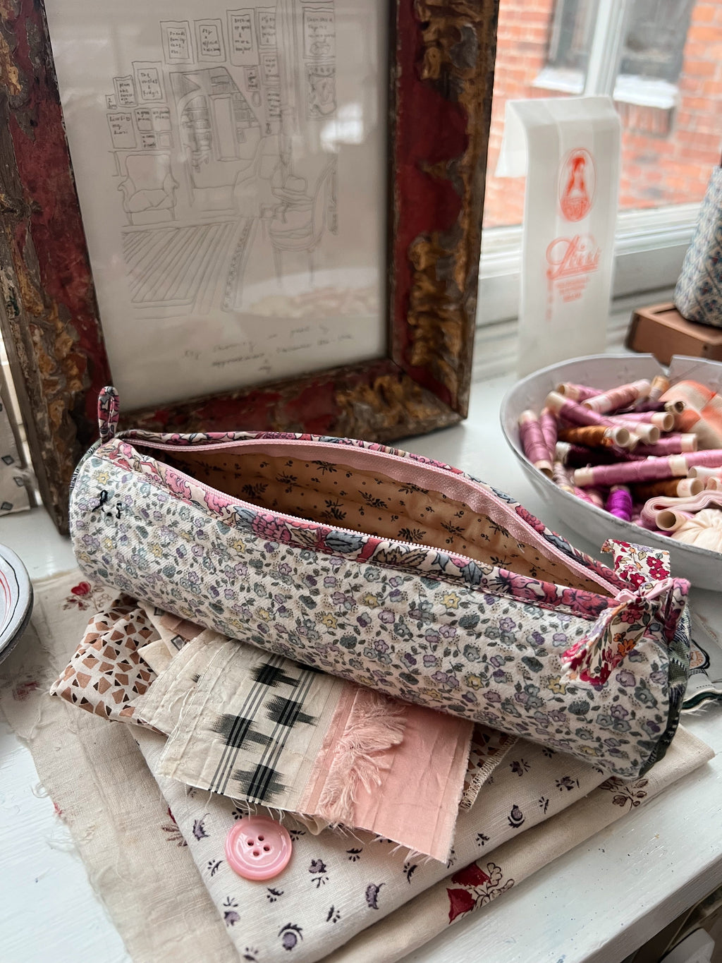 Quilted Patchwork Pencil Case - Melodie