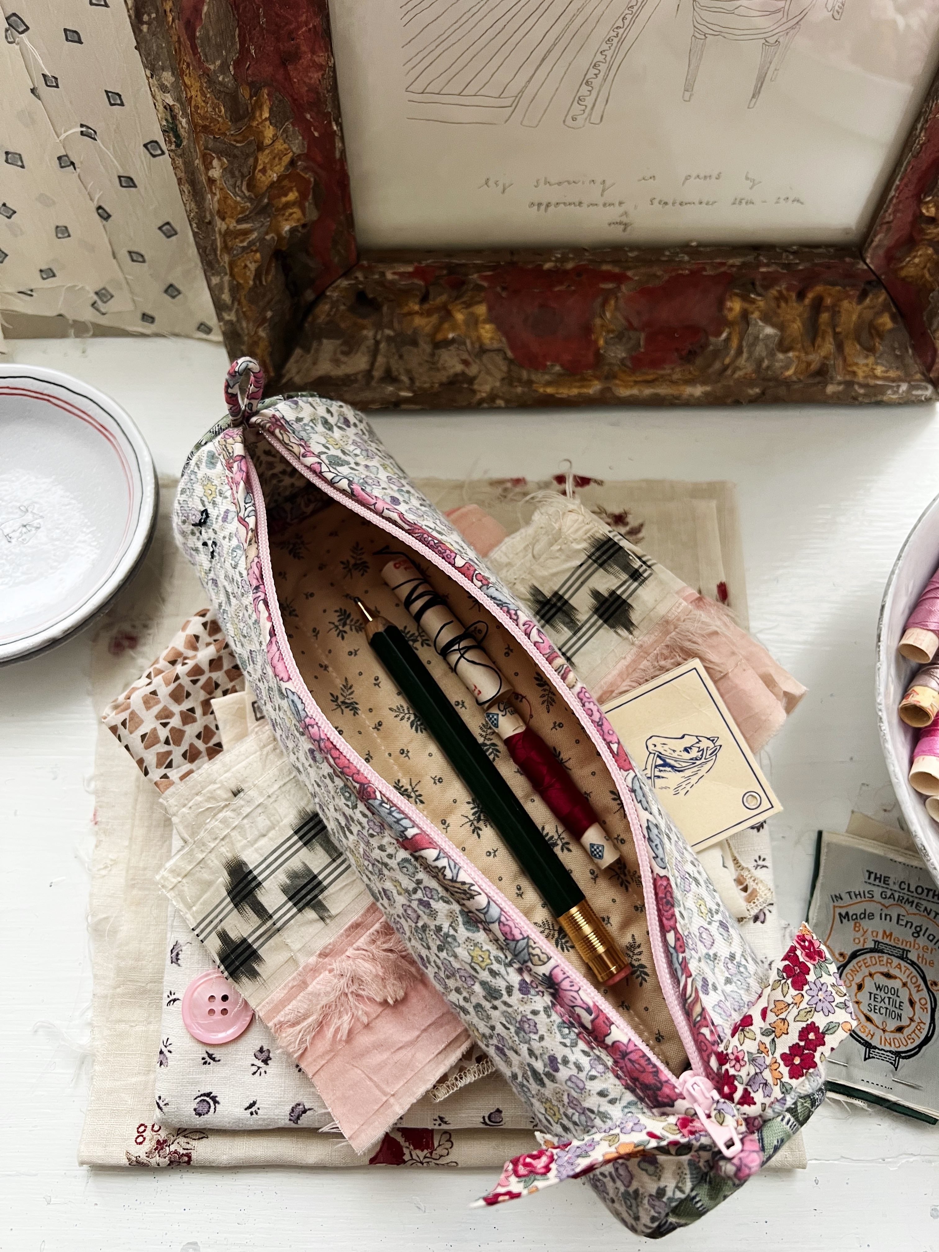 Quilted Patchwork Pencil Case - Melodie