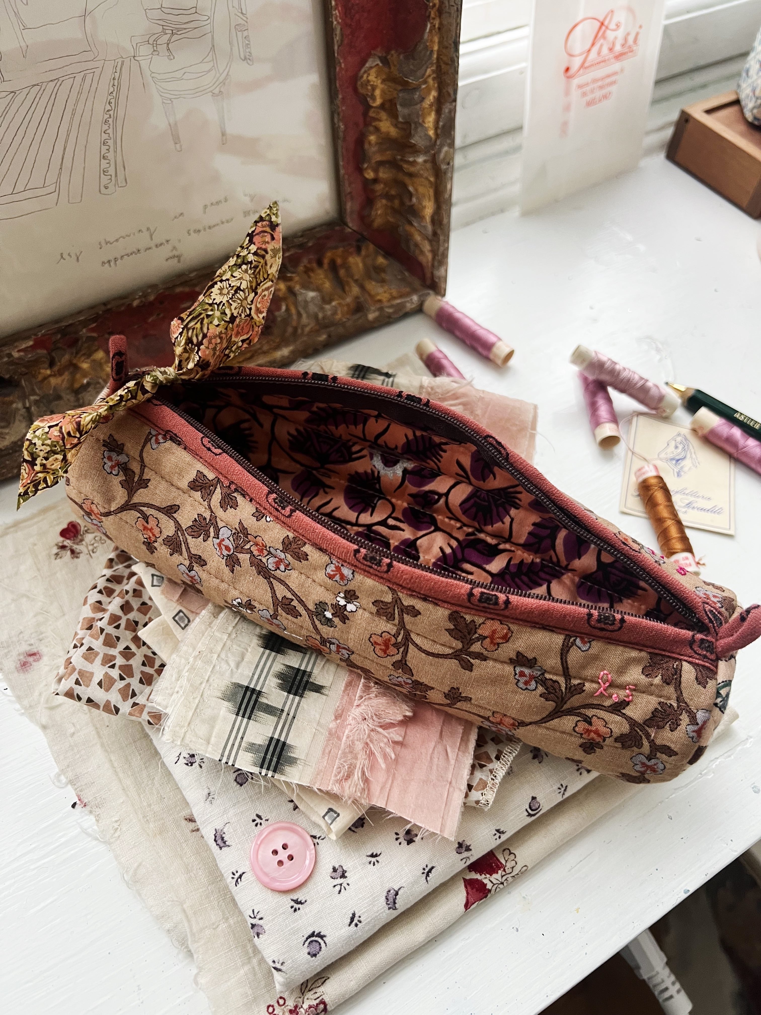 Quilted Patchwork Pencil Case - Nochiola