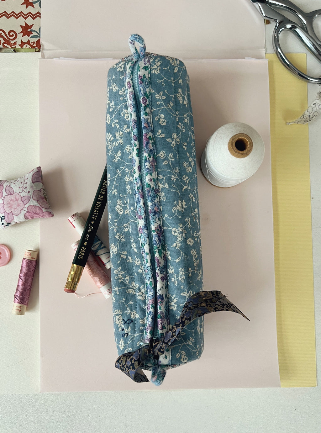 Quilted Patchwork Pencil Case - Eloise