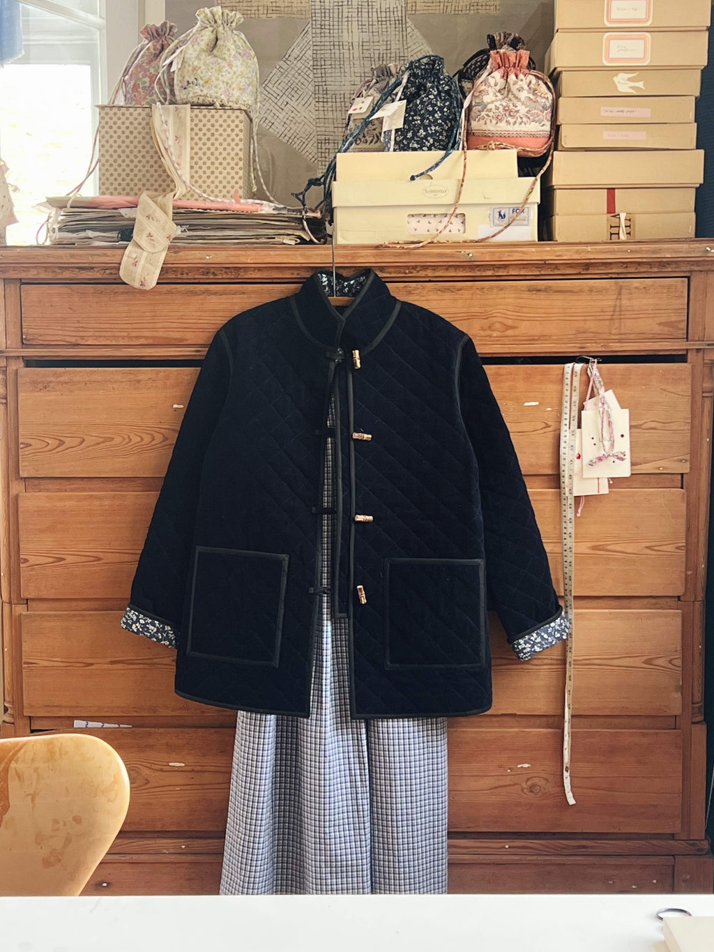 The Replica Quilt Jacket - Navy Needlecord