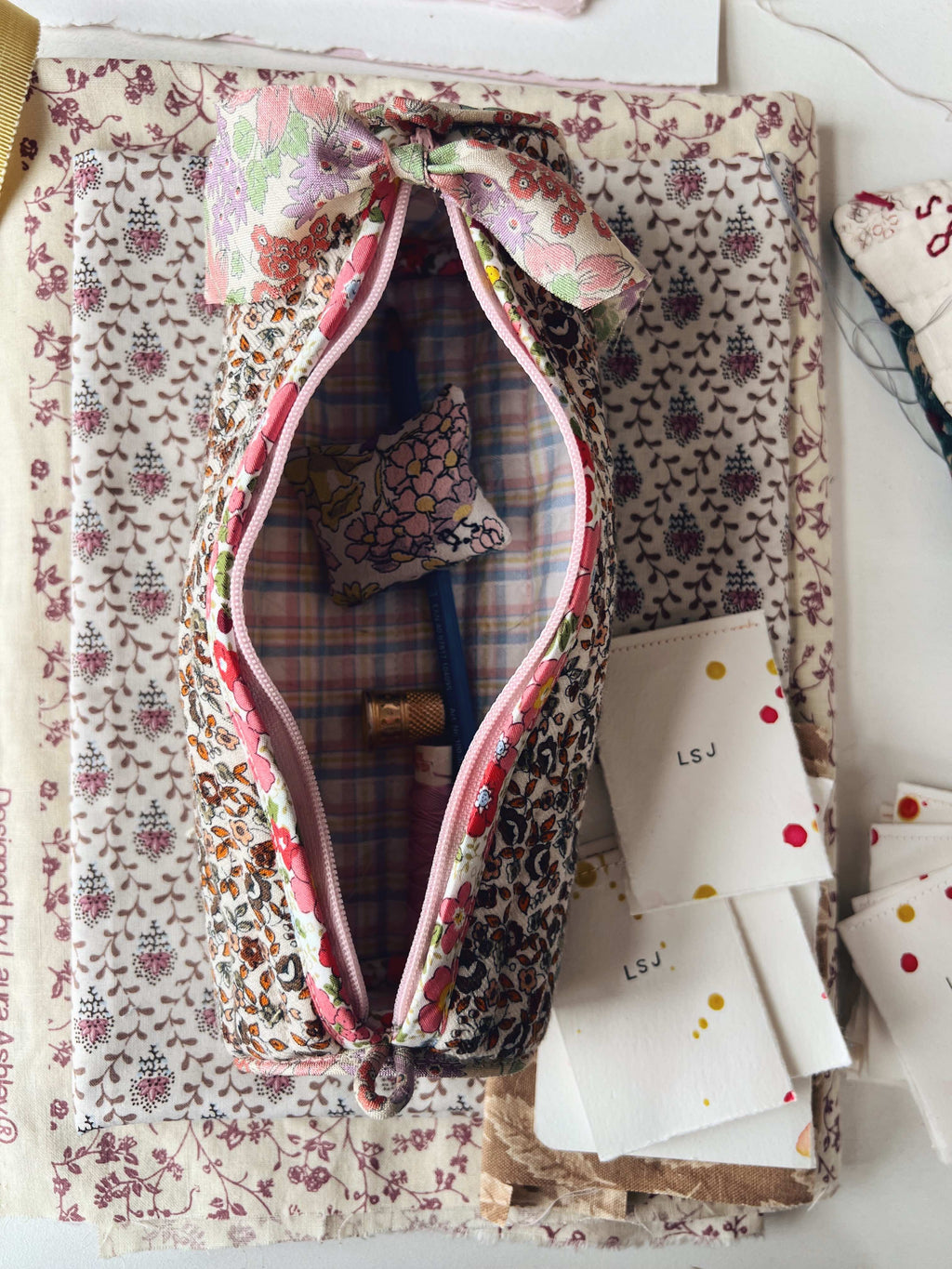 Patchwork Pencil Case - Vintage Liberty Bernadette