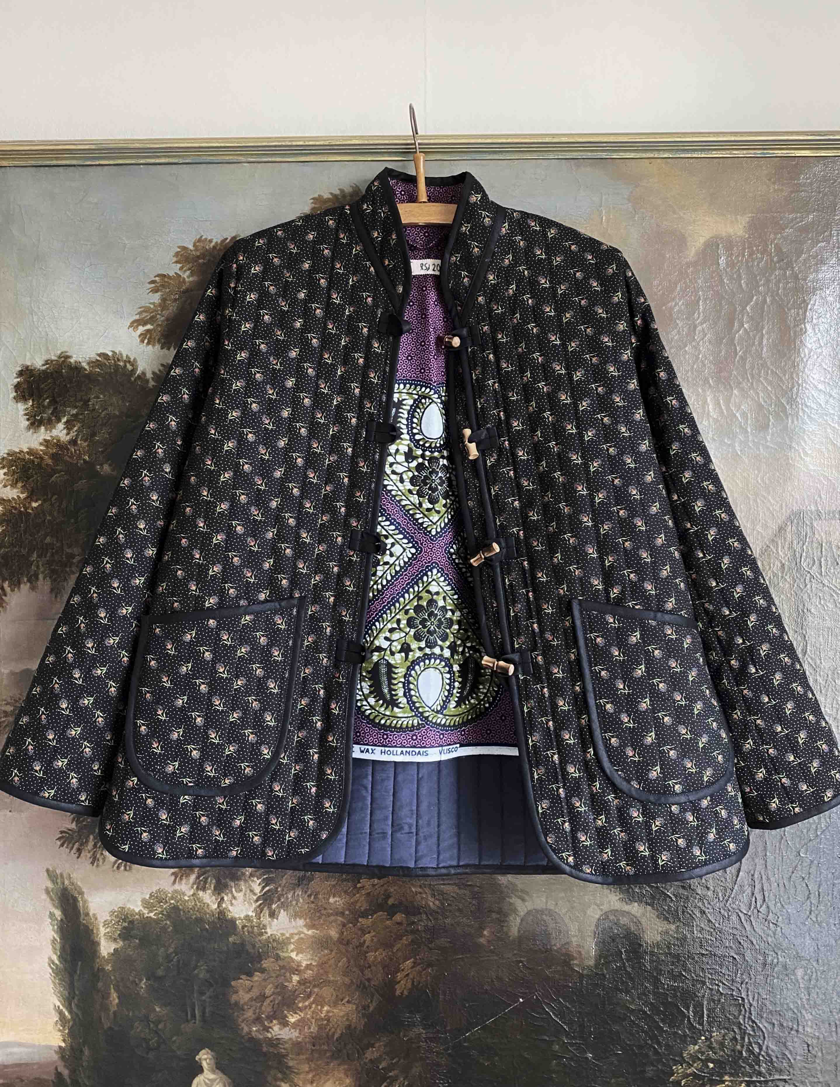 LSJ Bespke Original Quilt Jacket Rose Noir Full front