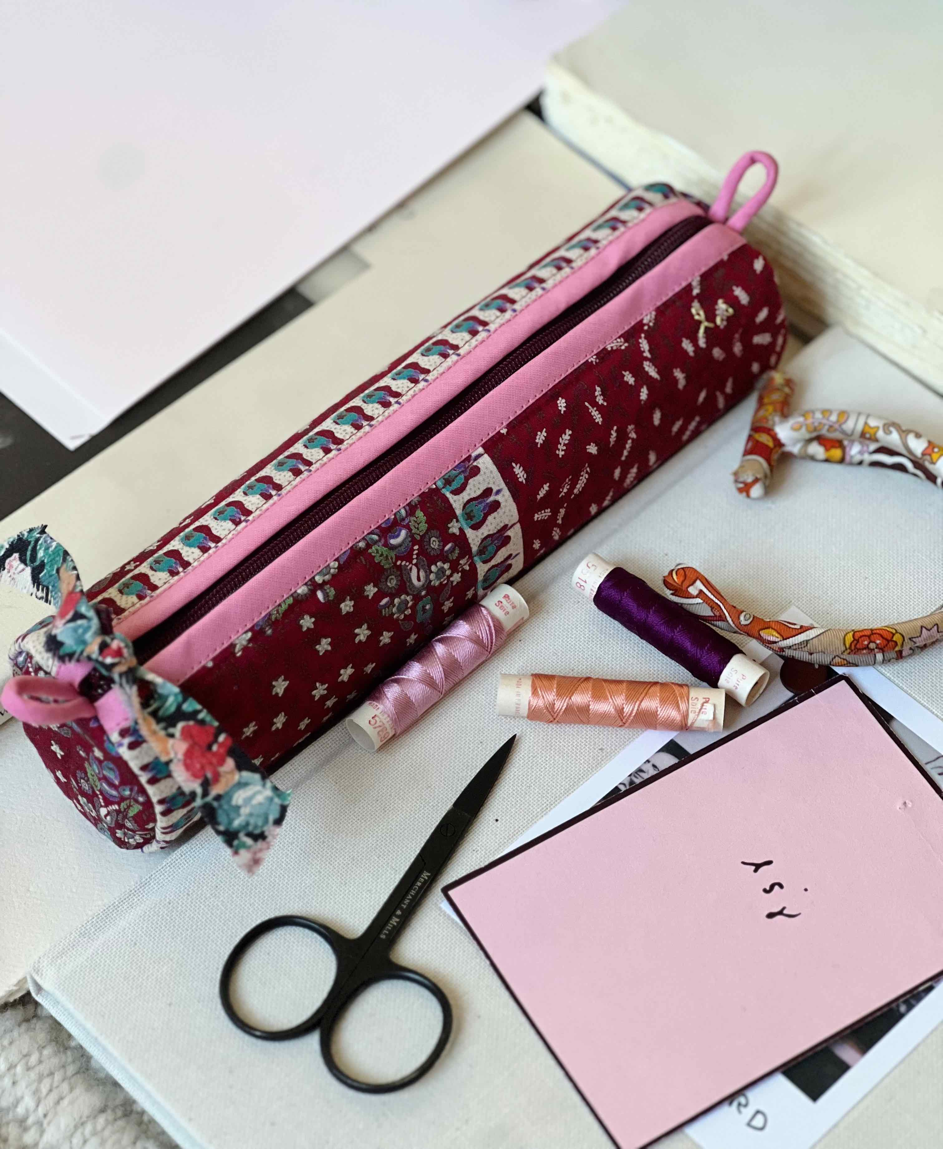 Quilted Pencil Case - Scarlet