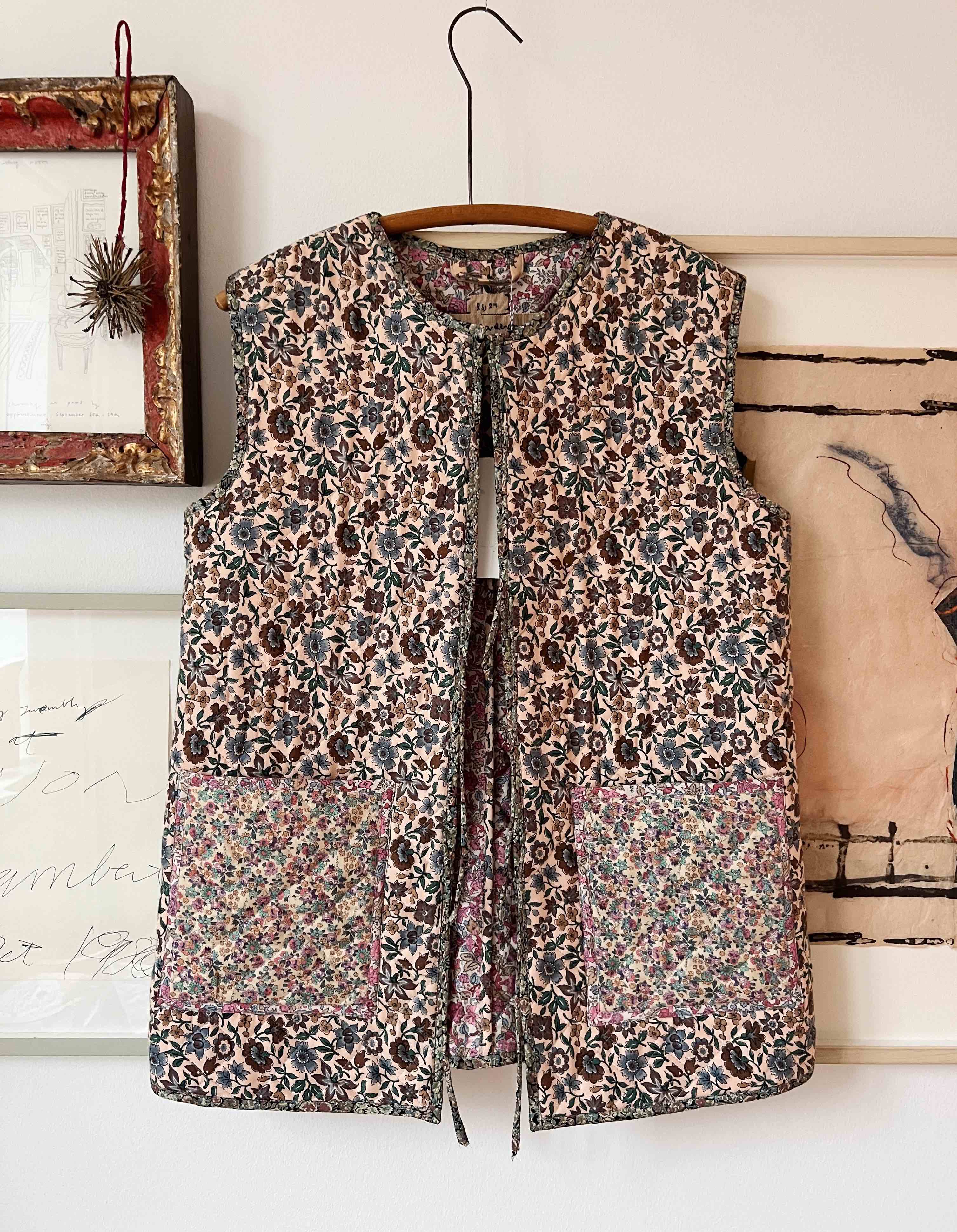 Quilted Patchwork Waistcoat - Liberty Wool Gardener