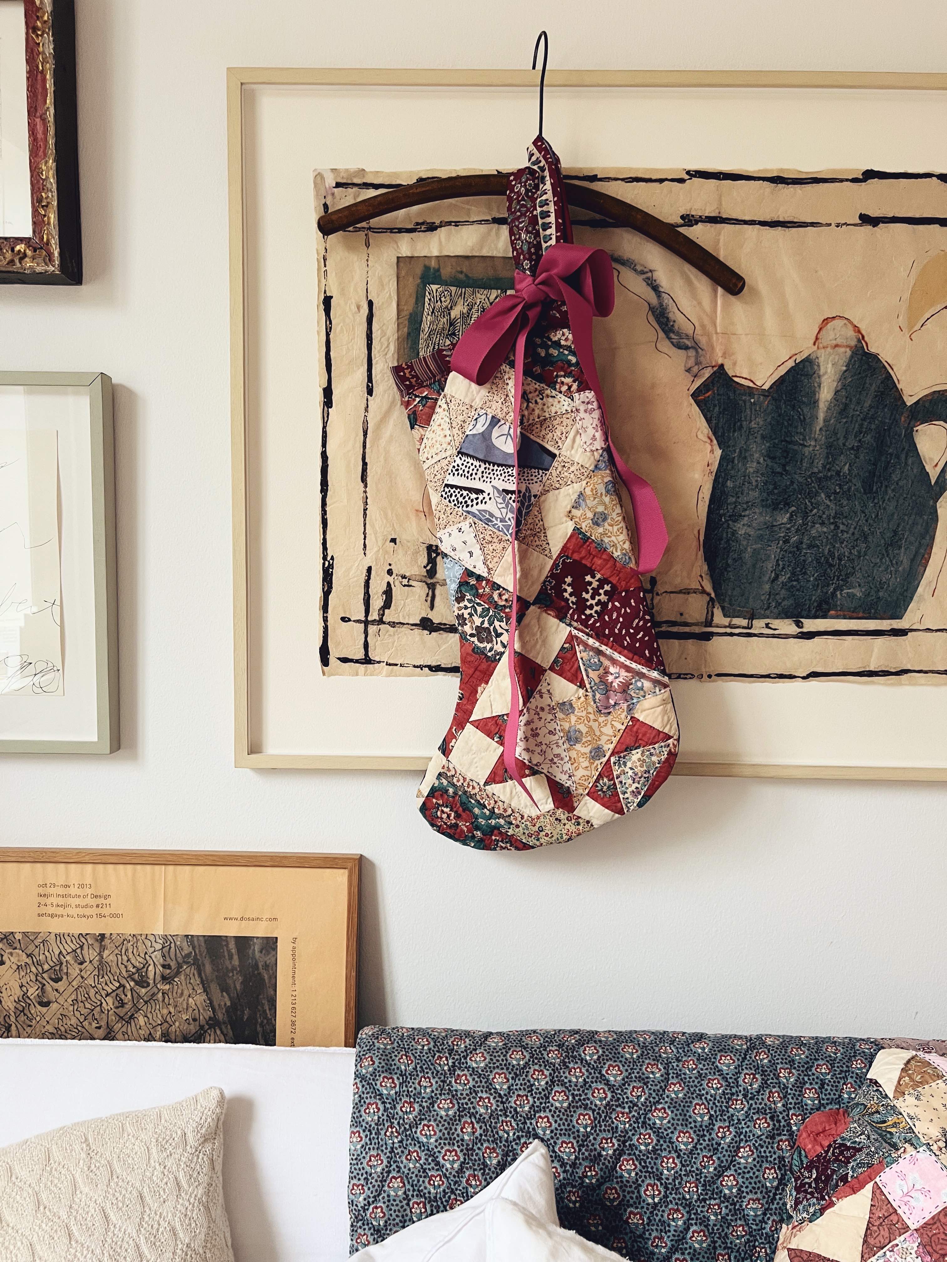 Large Antique Patchwork Stocking - 2